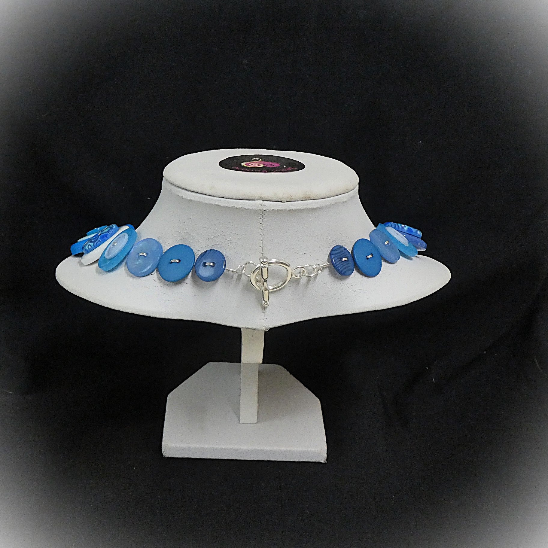 Button necklace - Blue Planet