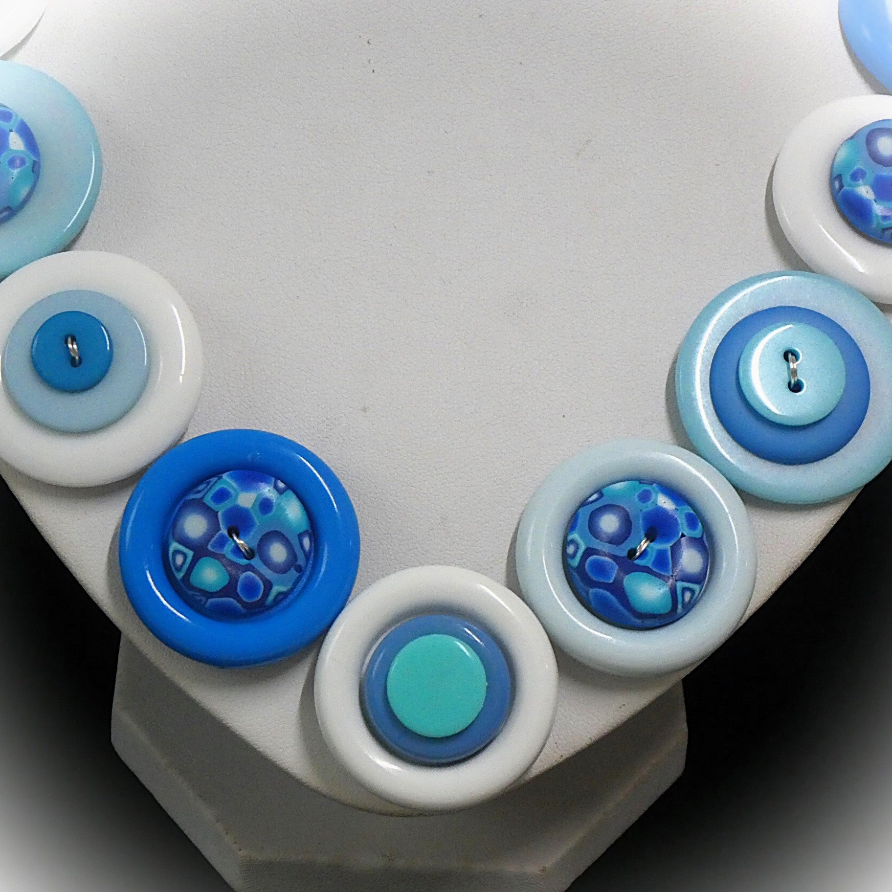 Button necklace - Blue Planet