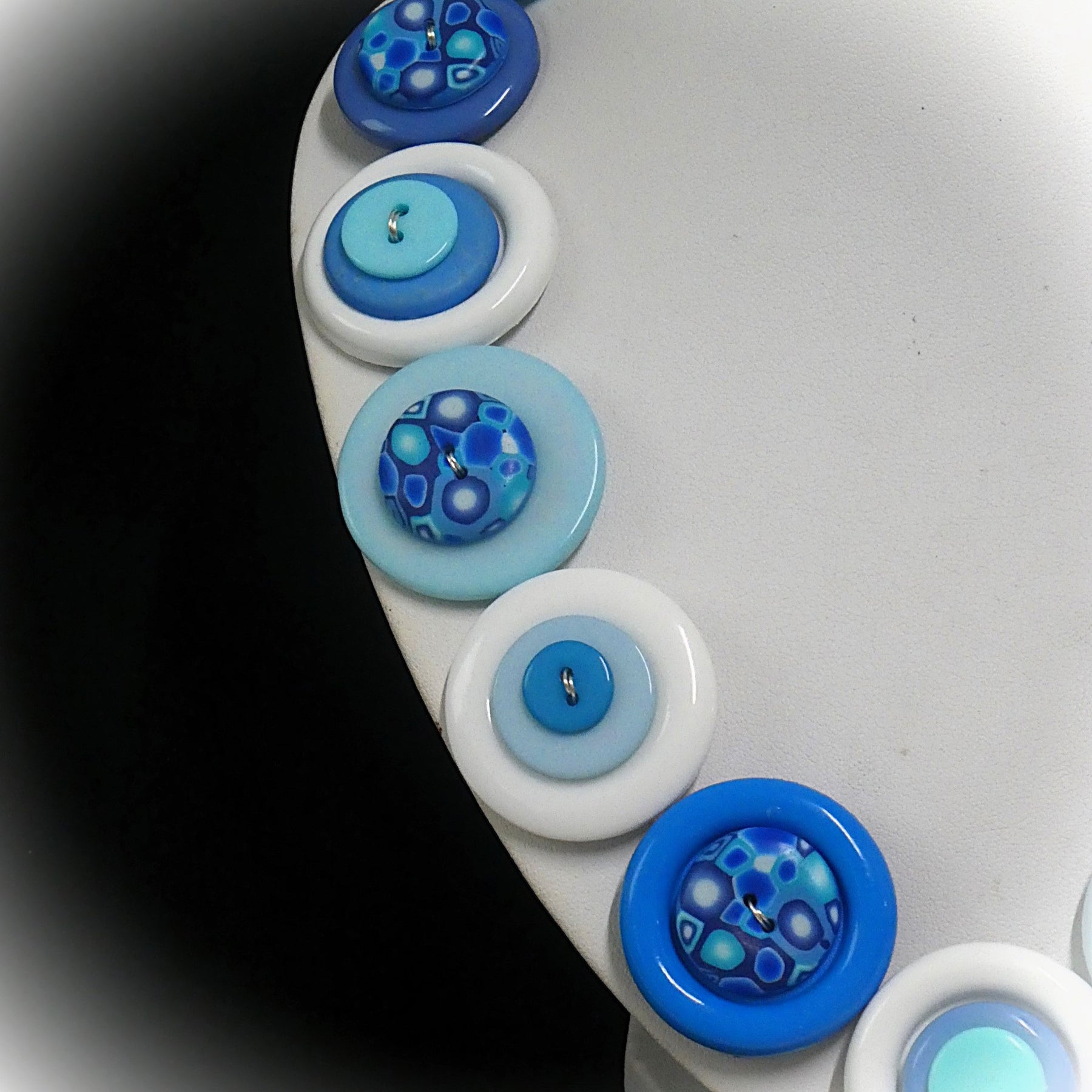Button necklace - Blue Planet
