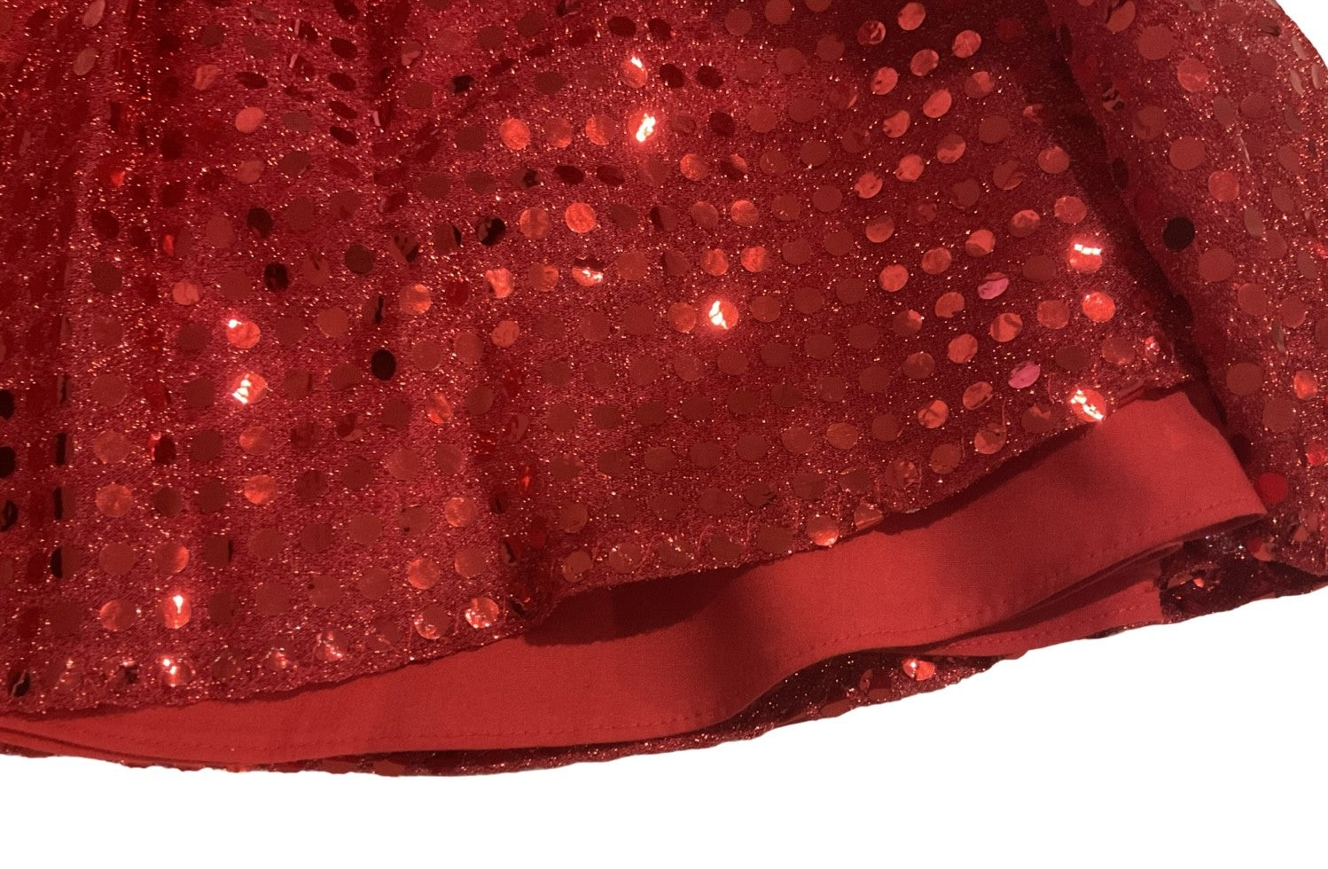 Red sparkle sequin skirt