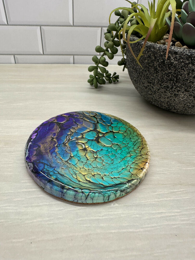 Handmade, Hand-painted Resin-coated Coasters