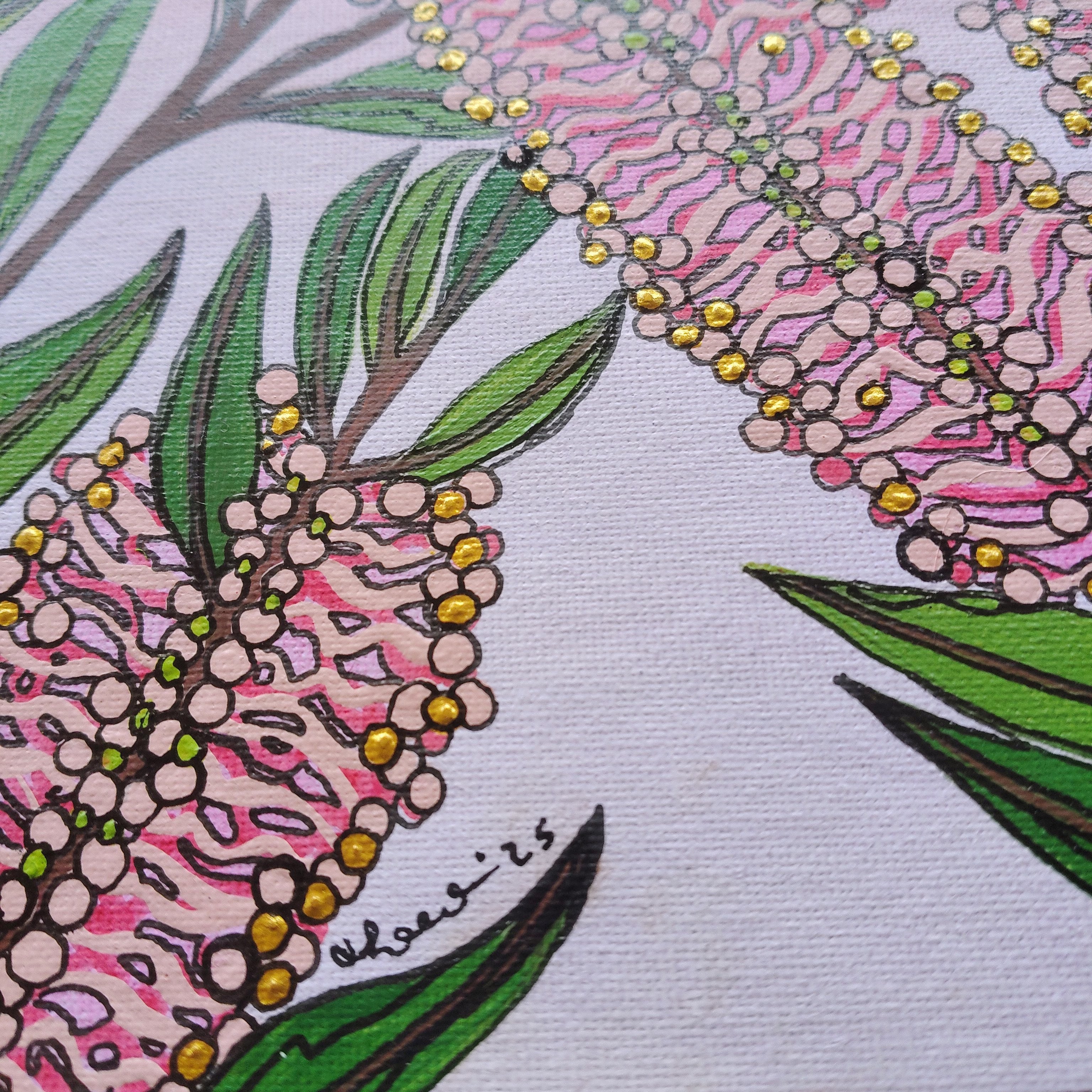 ORIGINAL ARTWORK - "Harmony in Pink" - Acrylic and Latex Abstact Art
