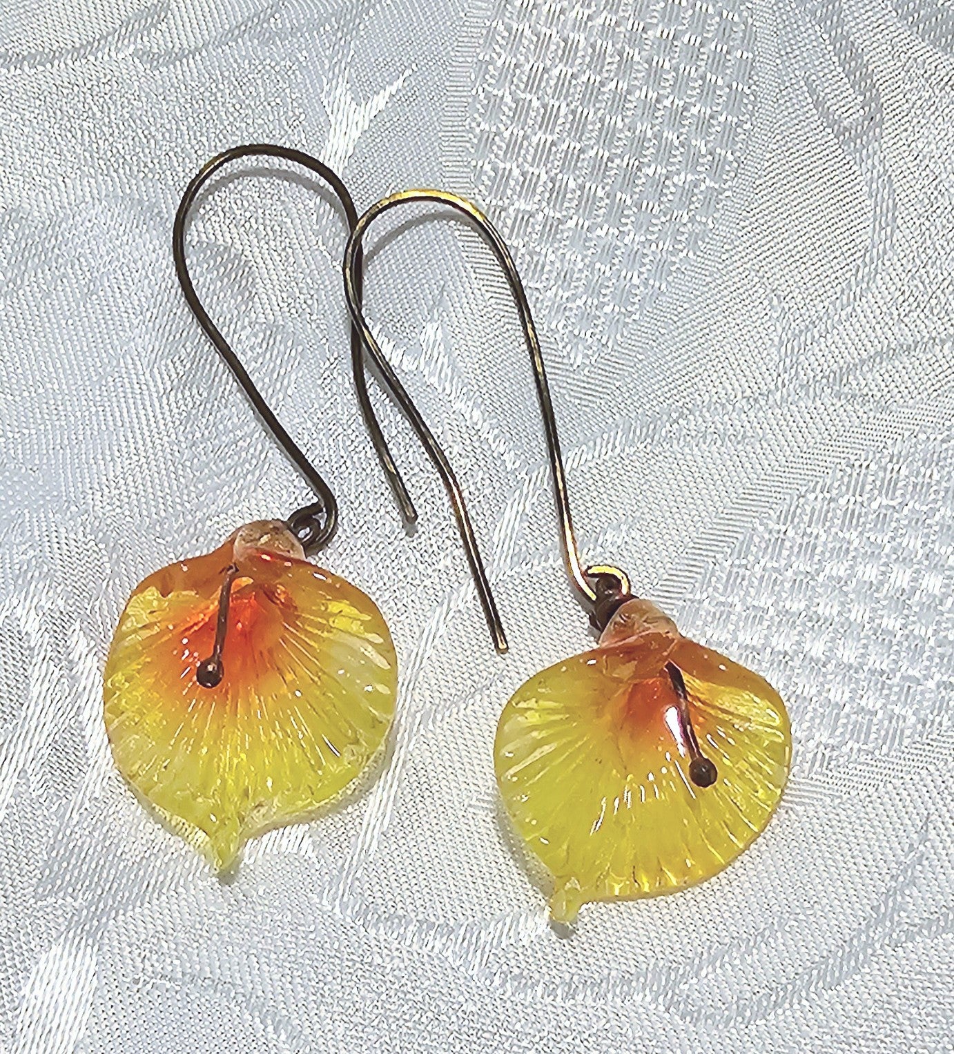 Yellow lampwork Earrings! One of a kind!