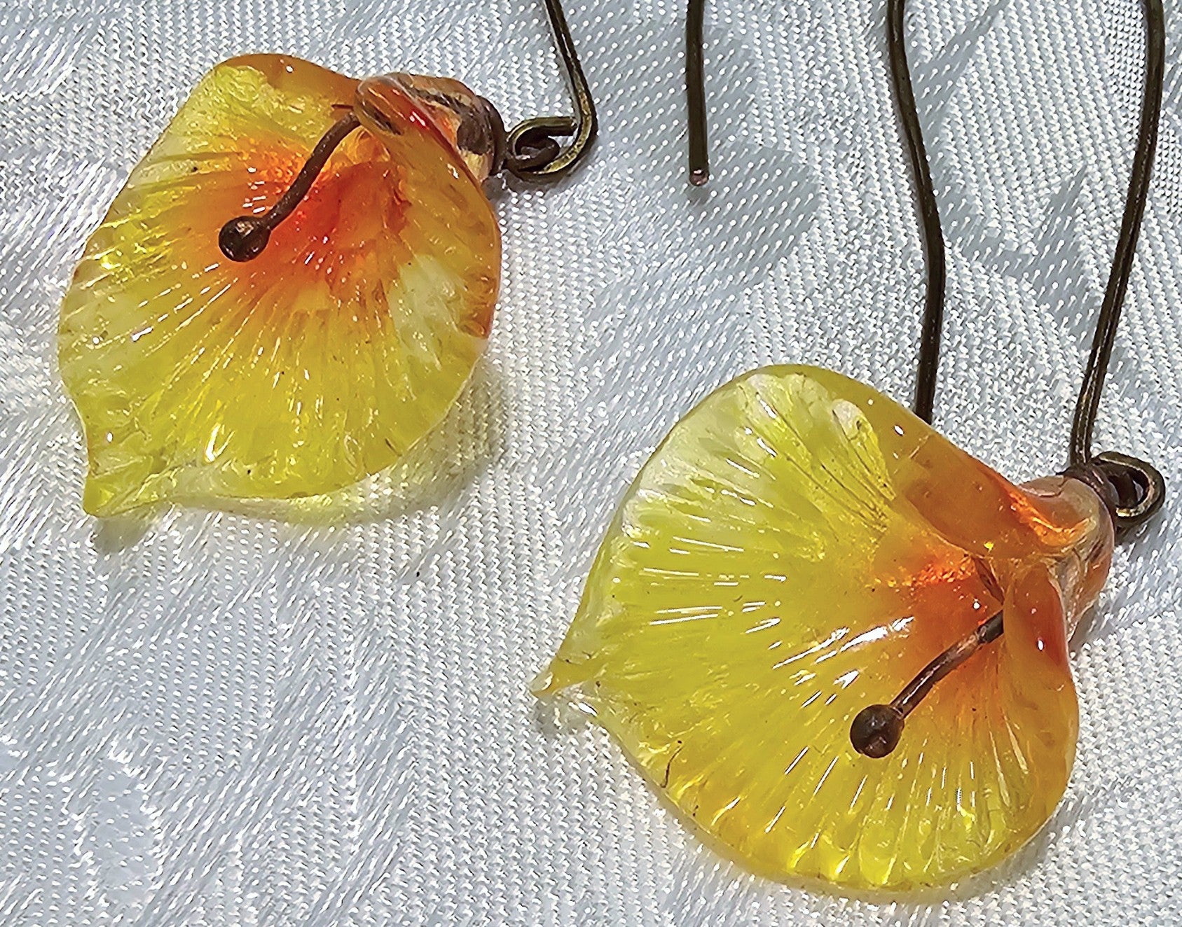 Yellow lampwork Earrings! One of a kind!