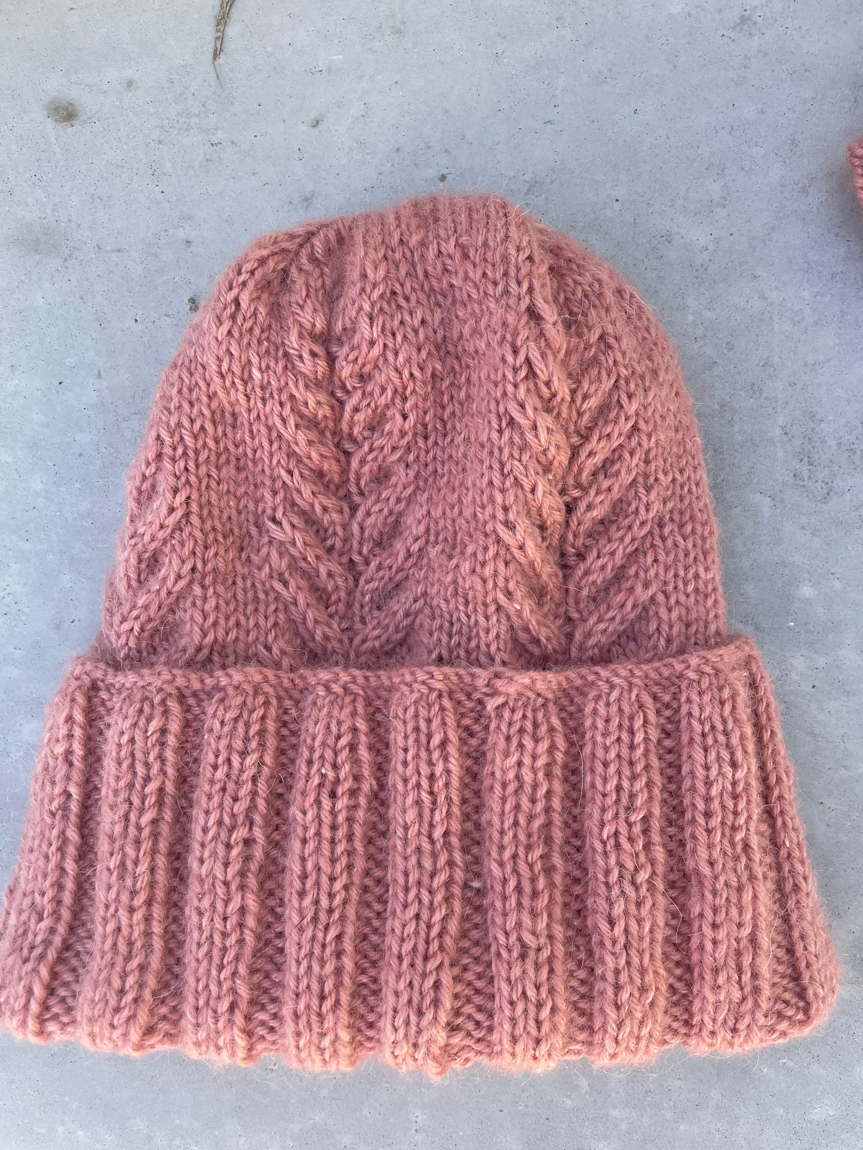 Alpaca Pink Beanie and Gloves set