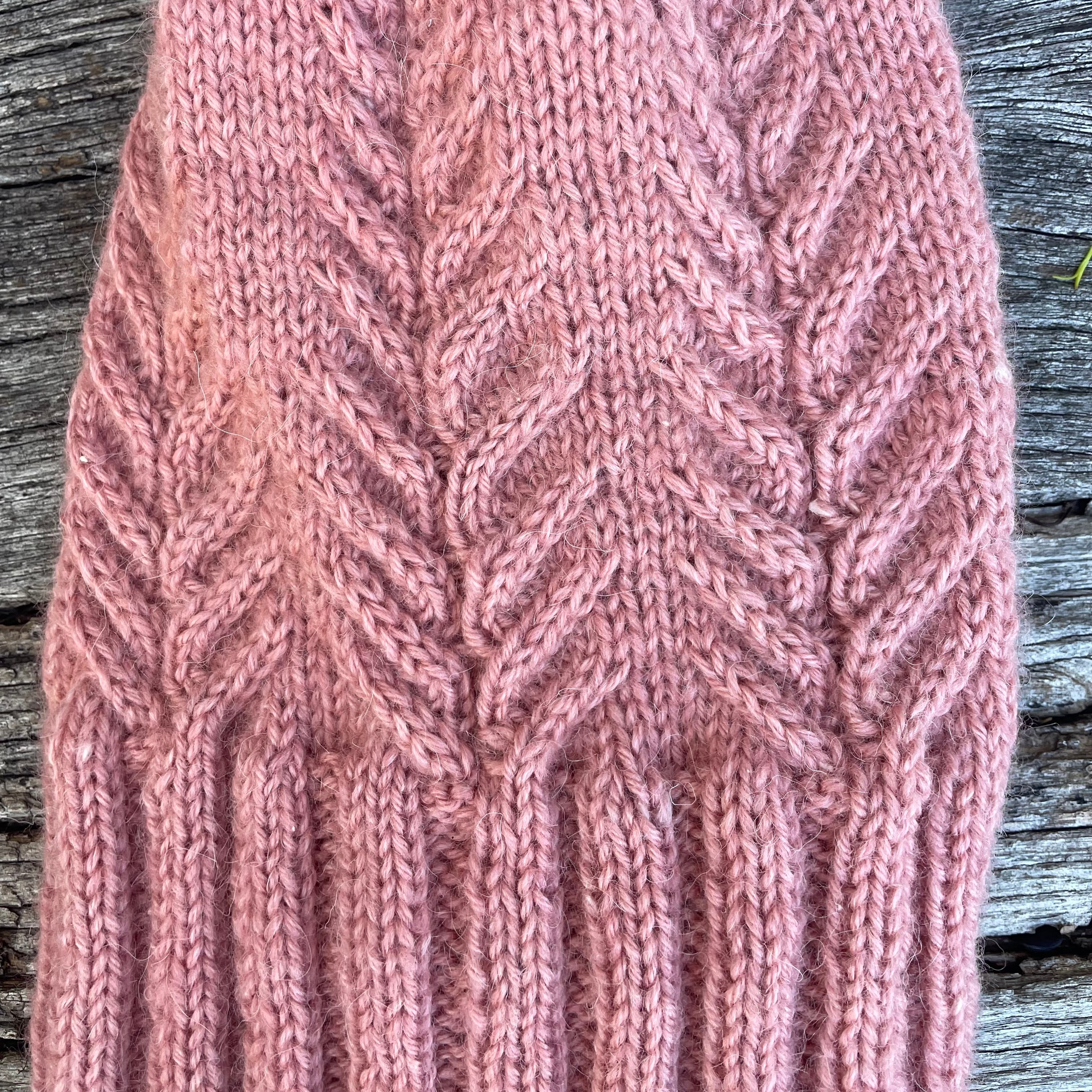Alpaca Pink Beanie and Gloves set
