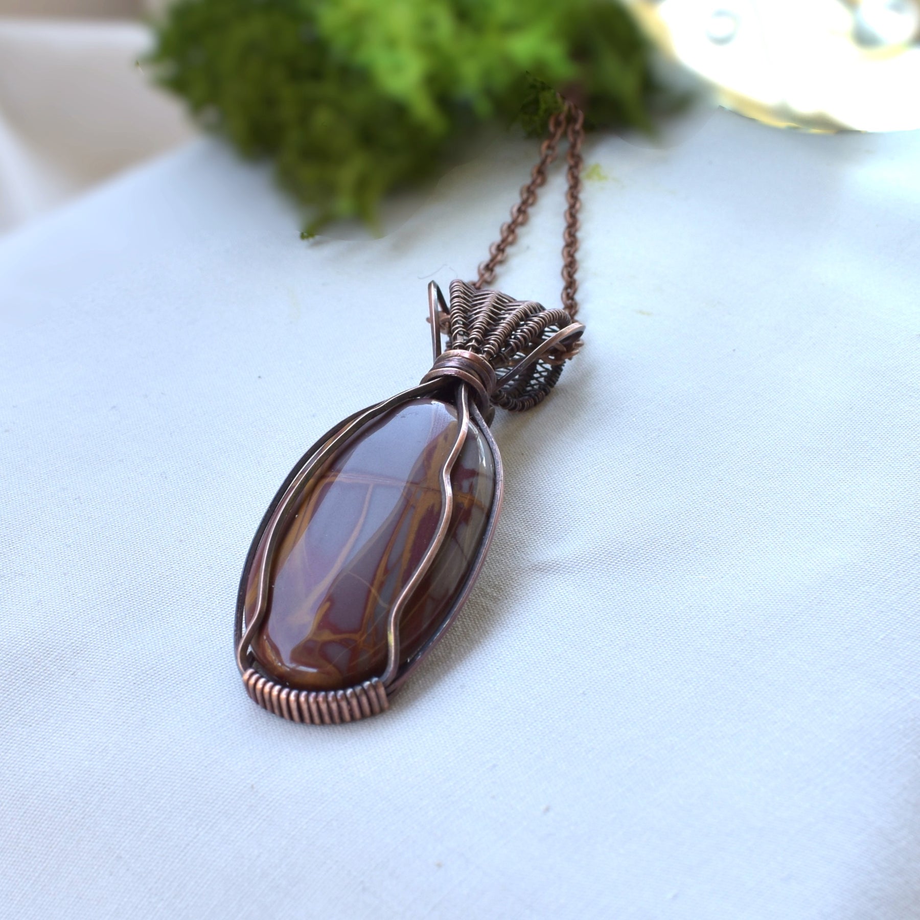Heat Haze - Australian Noreena Jasper Copper Wrapped Pendant