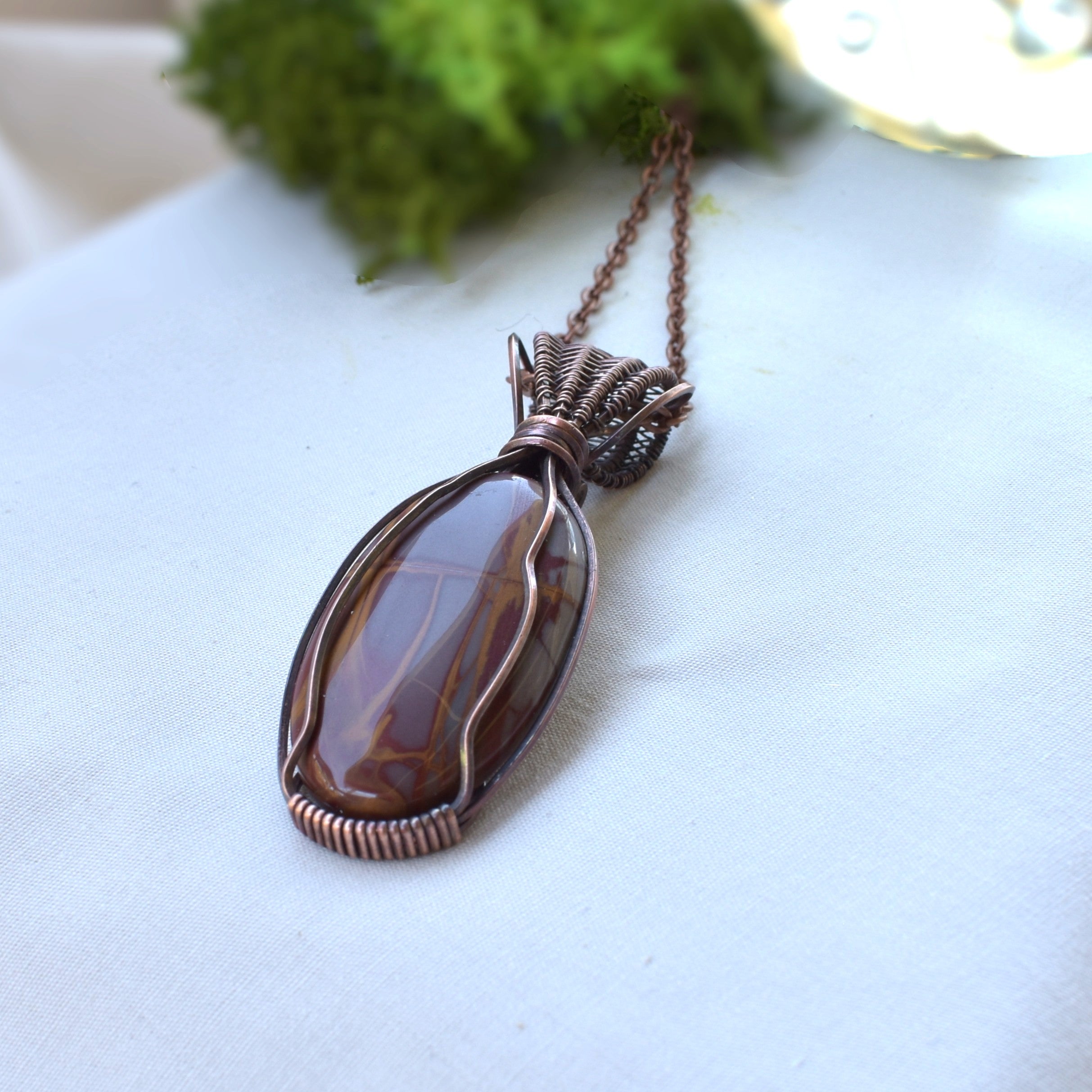 Heat Haze - Australian Noreena Jasper Copper Wrapped Pendant