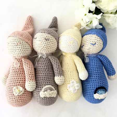 Handmade Crochet Baby Sleepy Doll,Soft Doll, Soft Toy