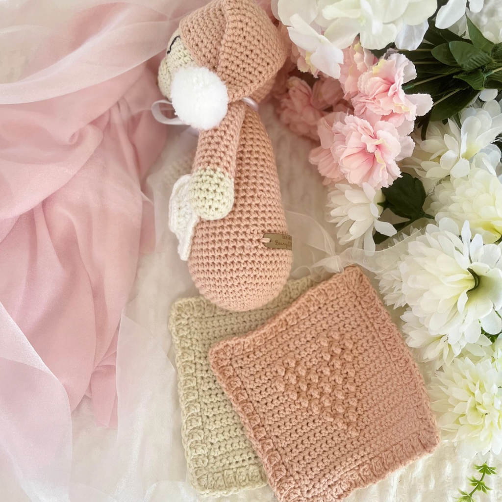Handmade Crochet Teddy Bear Gift Set - Crochet Baby Gift Pack