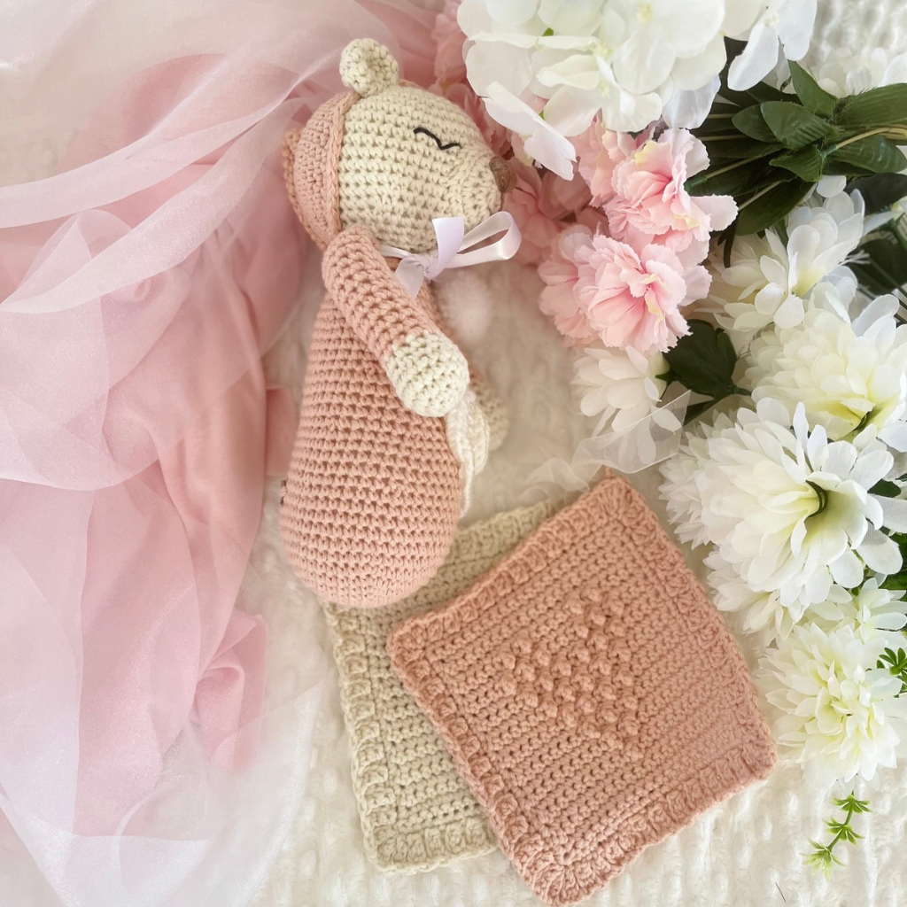 Handmade Crochet Teddy Bear Gift Set - Crochet Baby Gift Pack