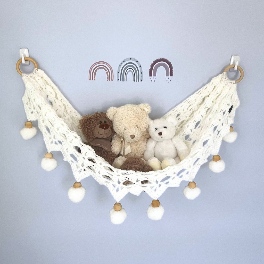 Crochet Toy Hammock - Soft Toy Storage Hammock - Kids Decor