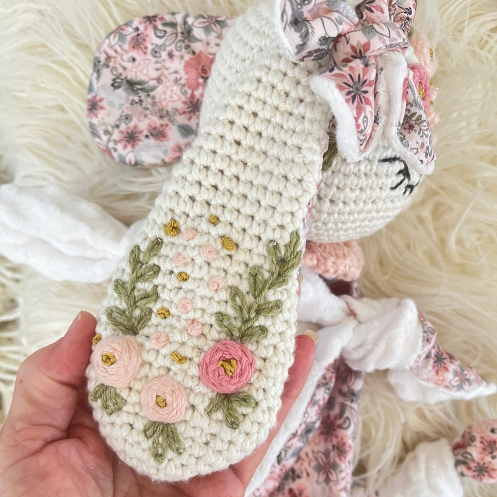 Handmade Crochet Bunny Snuggler, Crochet Bunny Keepsake Gift