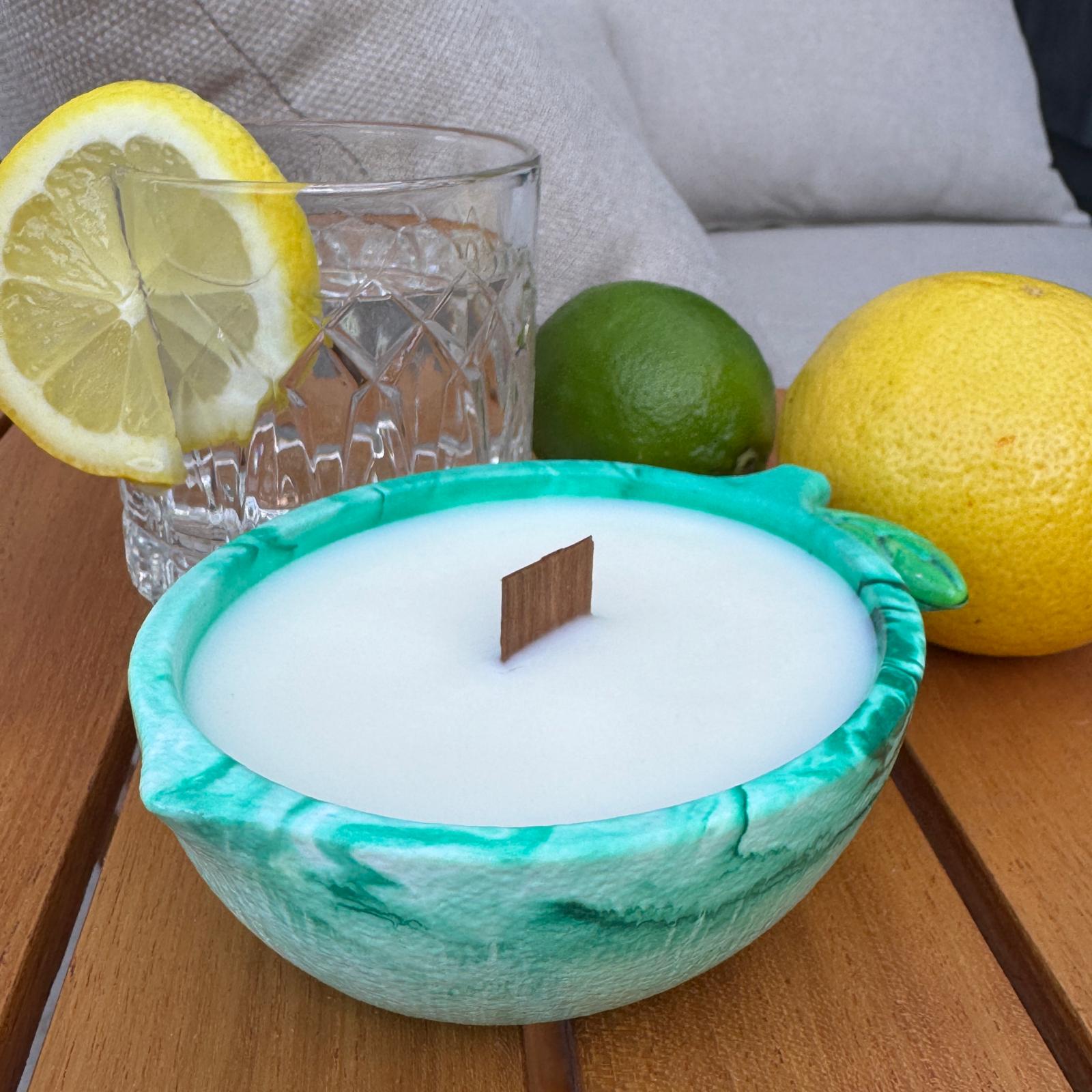Concrete lime bowl candle with lime fragrance