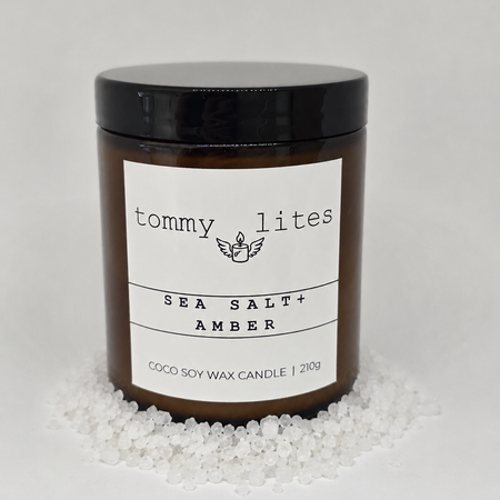 Sea Salt and Amber Coco Soy wax Candle