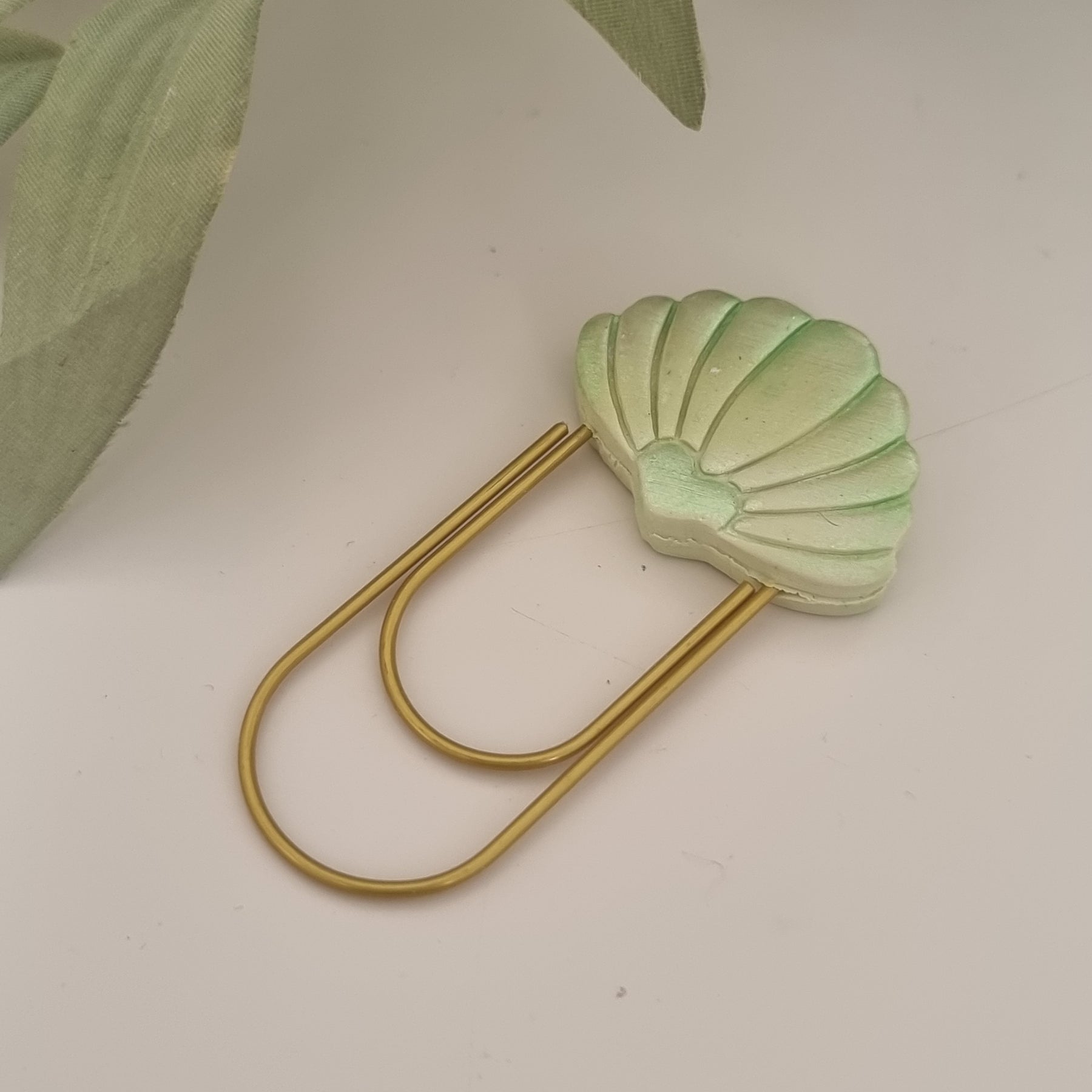 Sea Shell Paper Clip Book Mark