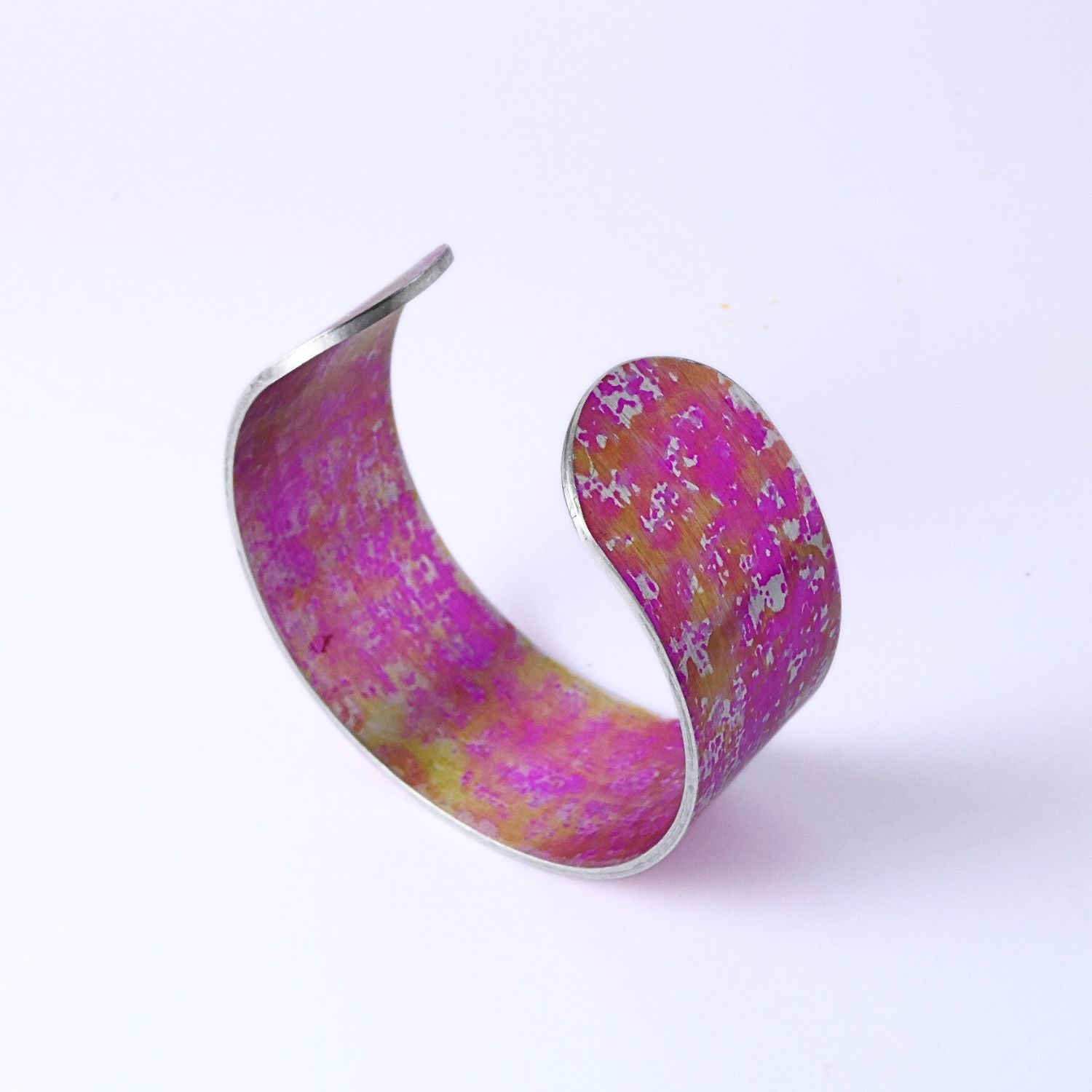 Anodized aluminium bangle hand printed Cotton Candy Collection - AB015