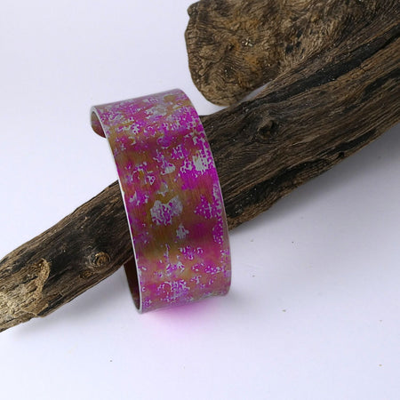 Anodized aluminium bangle hand printed Cotton Candy Collection - AB015