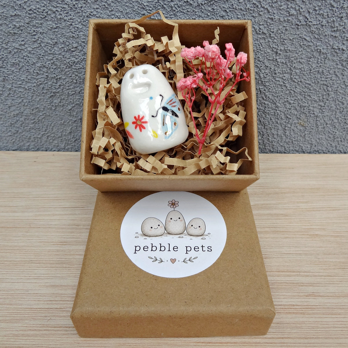 Flower Pebble Pets - Cute ceramic desk buddy - Mini pottery collectable