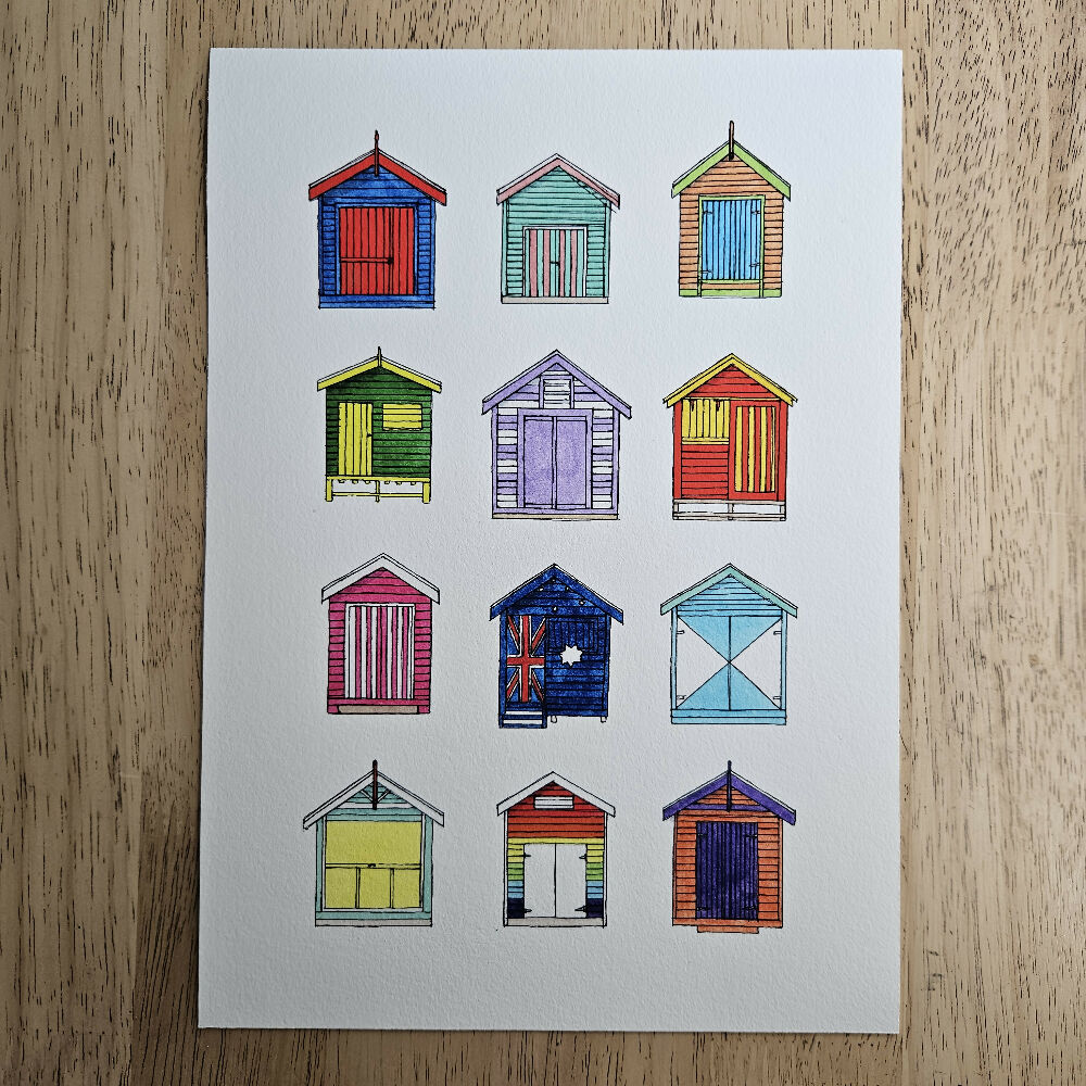 art print - melbourne series - brighton bathing boxes