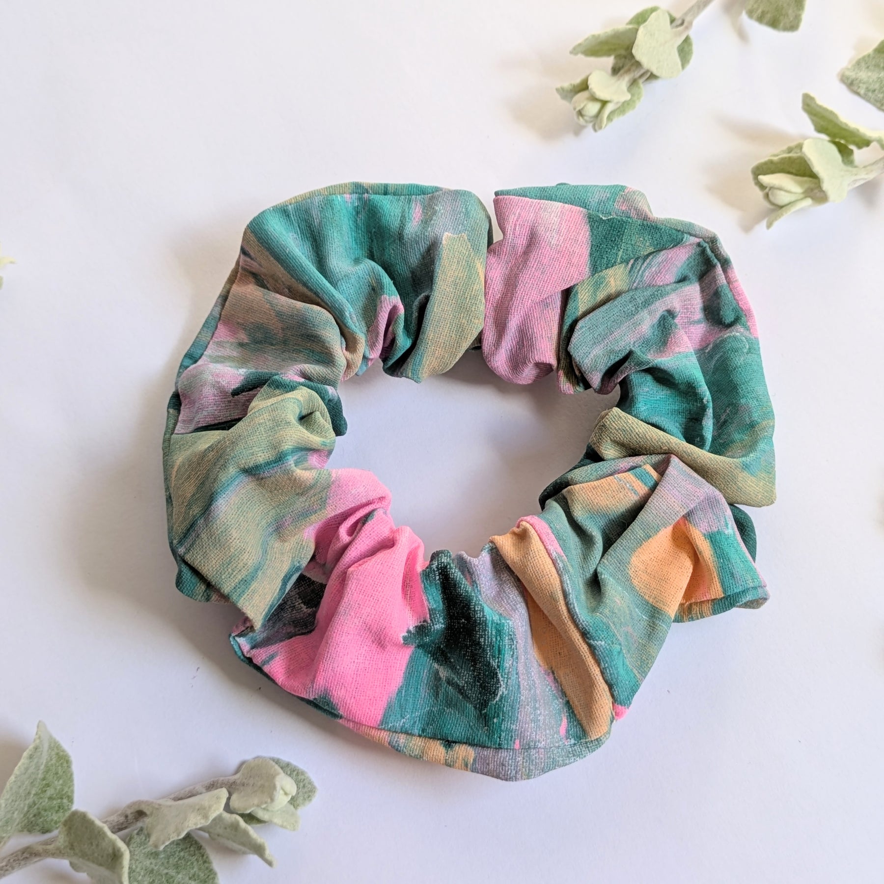 Hand Printed Fabric Scrunchies