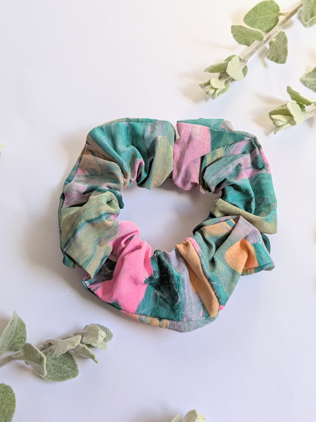 Hand Printed Fabric Scrunchies