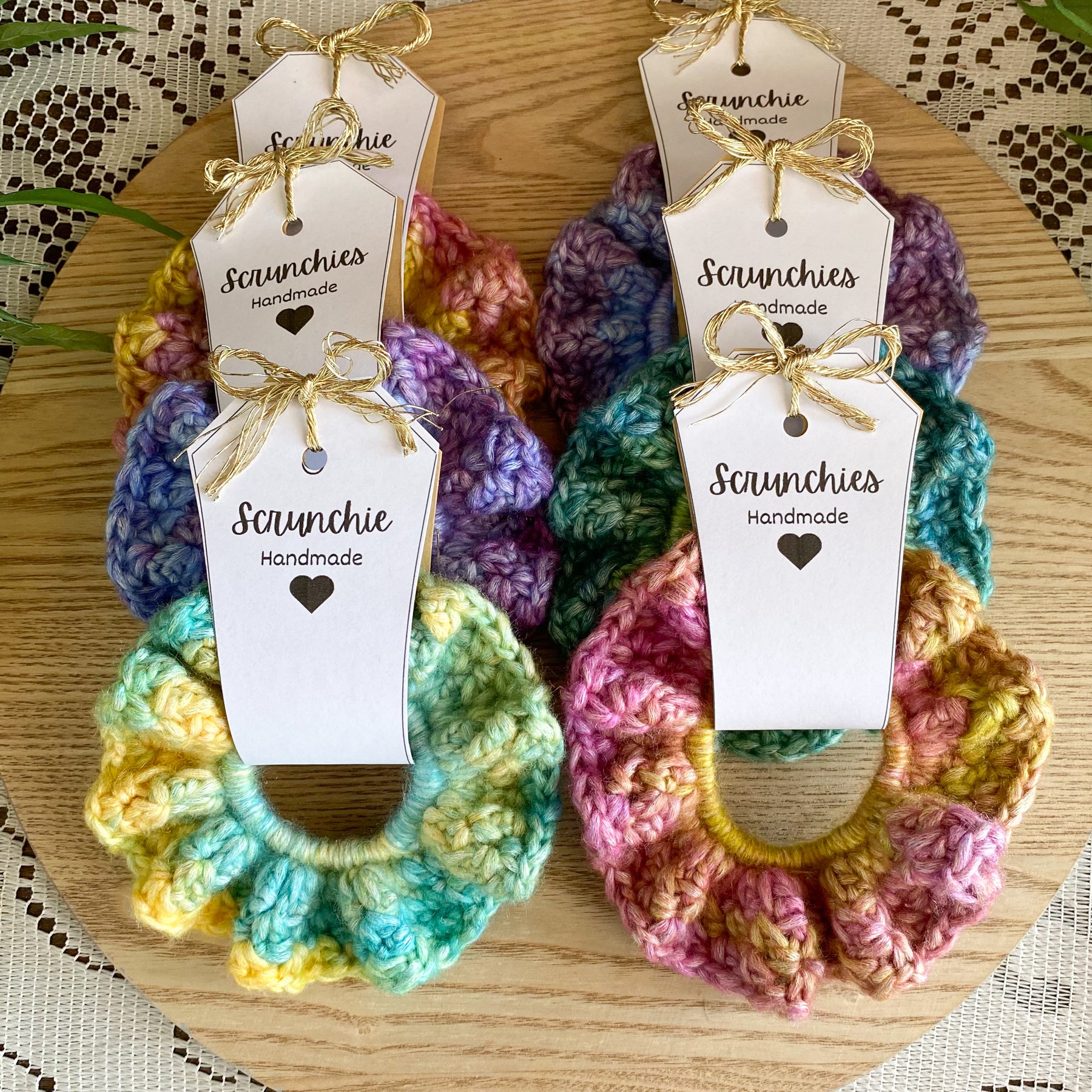 Crochet Scrunchies Bright and Colourful