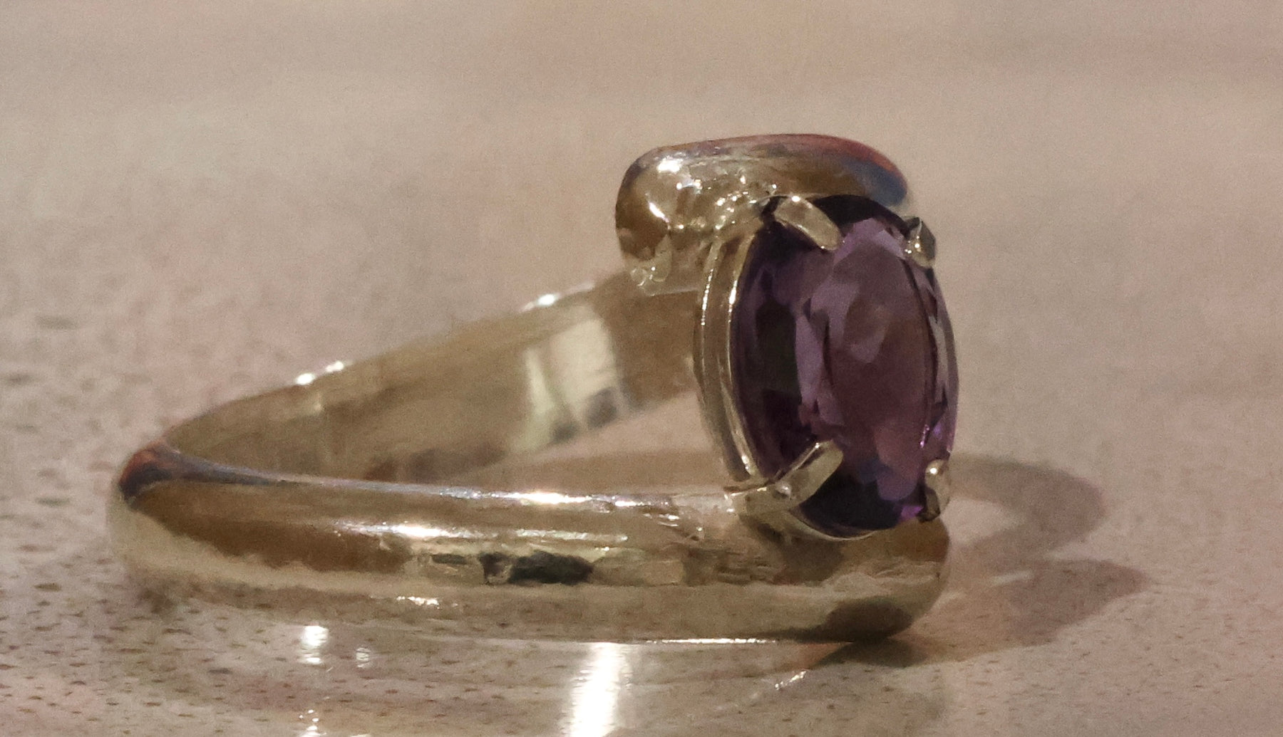 Elegant Amethyst Stirling Silver ring.