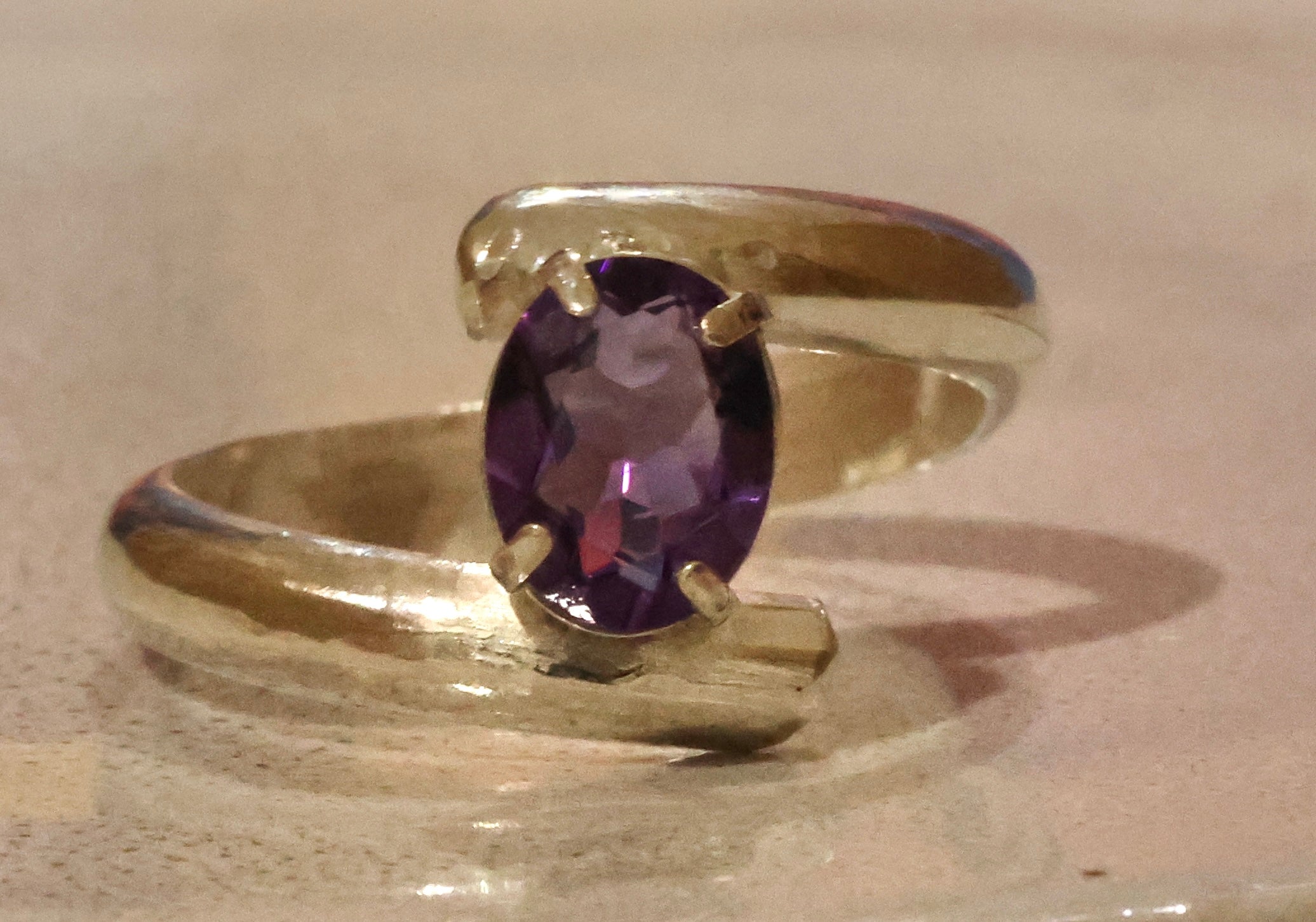 Elegant Amethyst Stirling Silver ring.