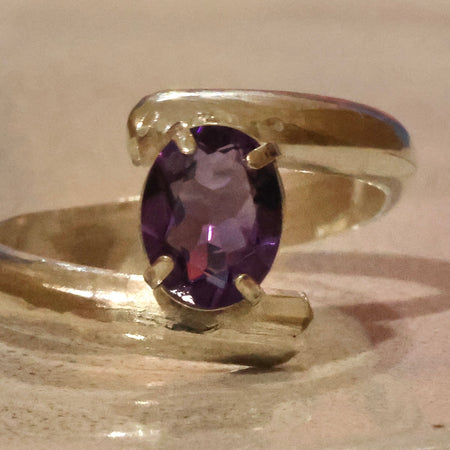 Elegant Amethyst Stirling Silver ring.