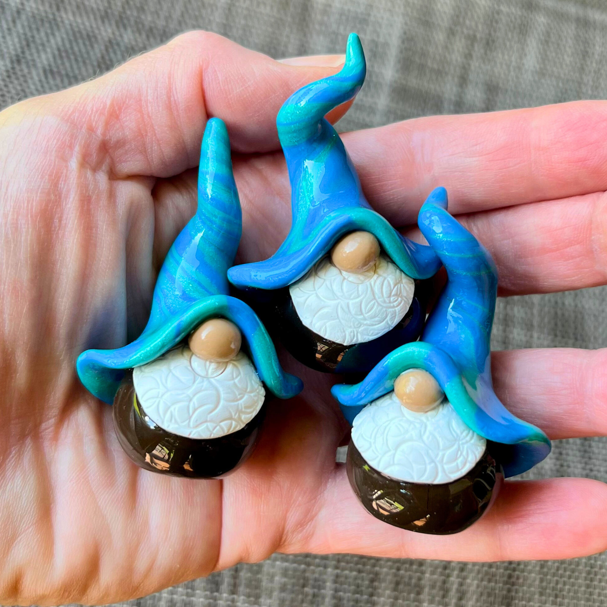 Whimsical gnome trio - Snorkle, Seapop & Salty