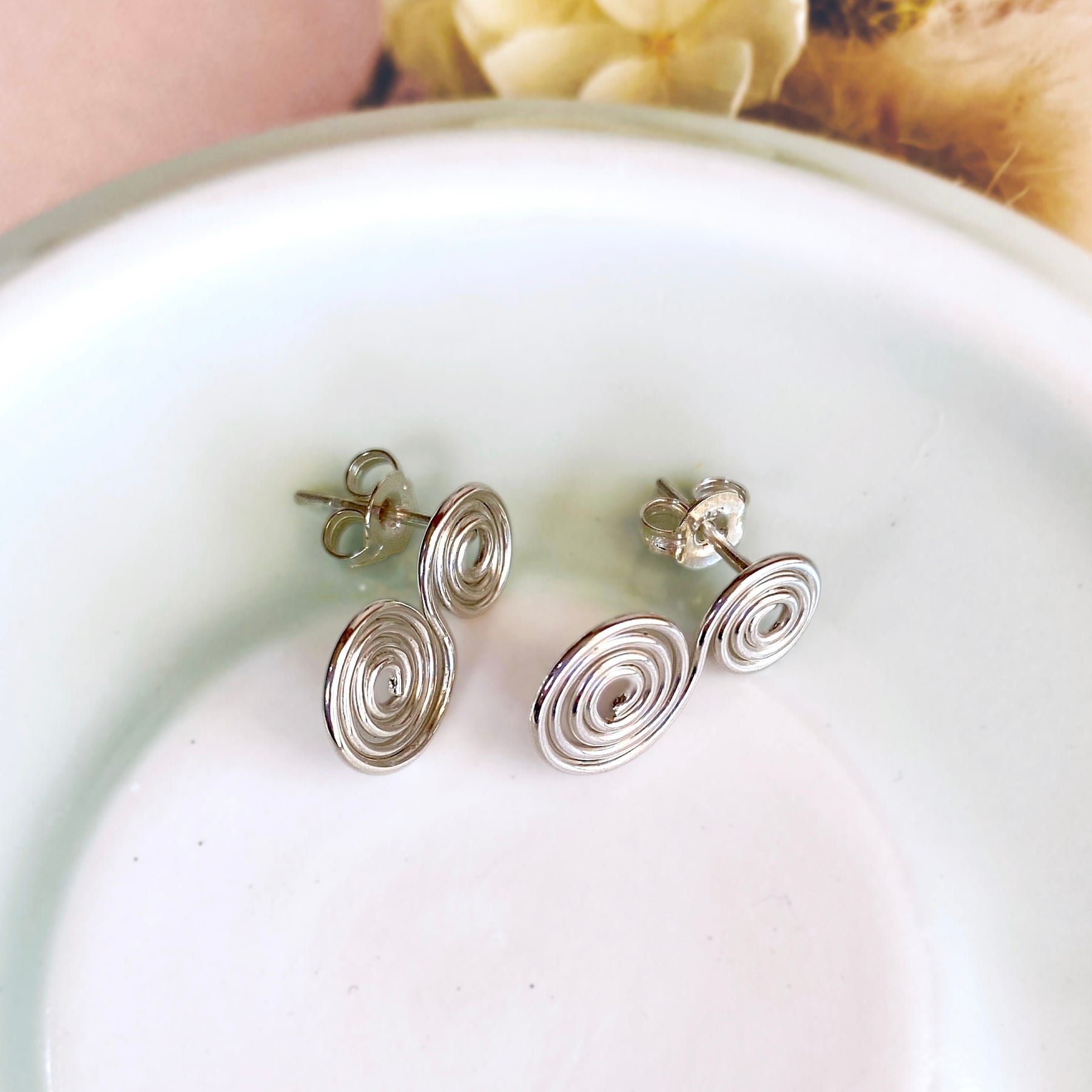 Spirals stud earrings | Sterling Silver | Celtic-inspired jewellery