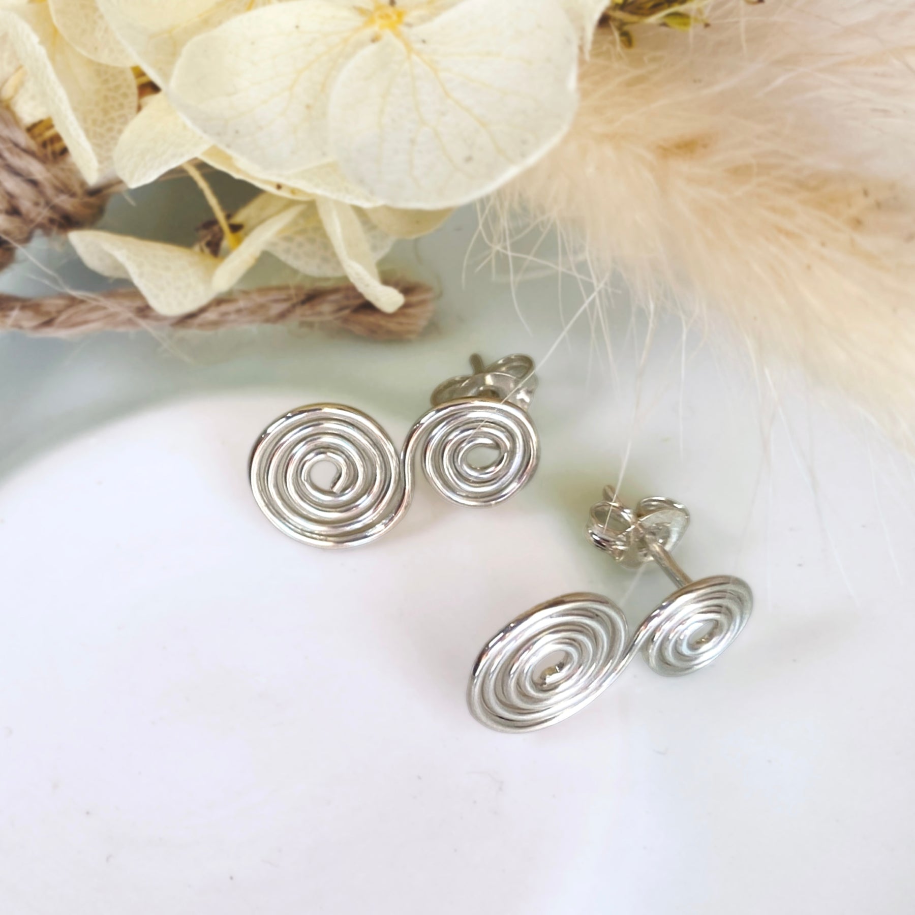 Spirals stud earrings | Sterling Silver | Celtic-inspired jewellery