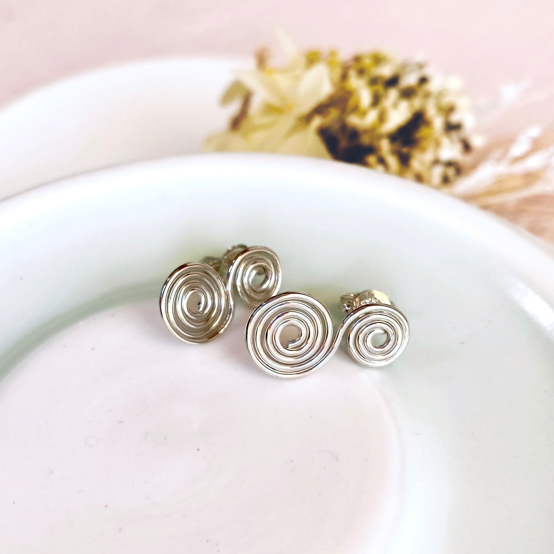 Spirals stud earrings | Sterling Silver | Celtic-inspired jewellery