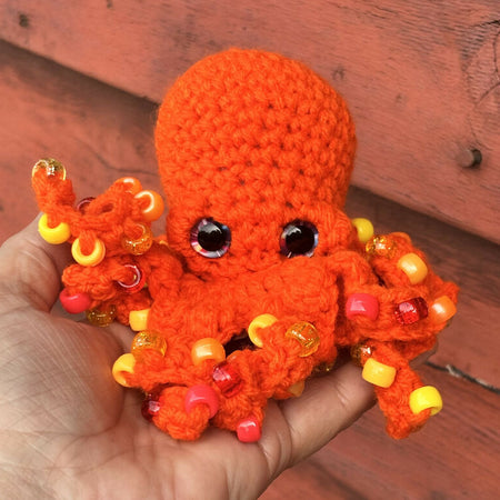 Octopus Beaded Fidget Toy Orange