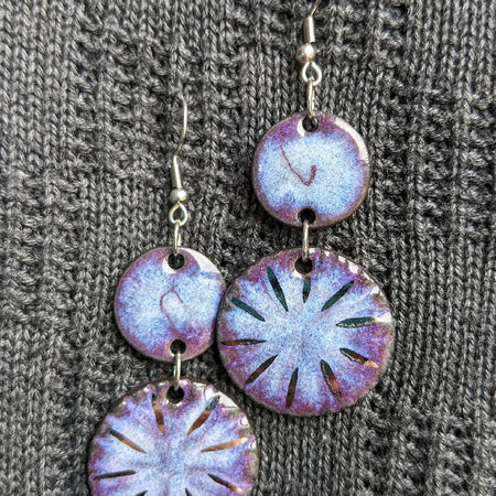 Violet Bloom Ceramic Earrings