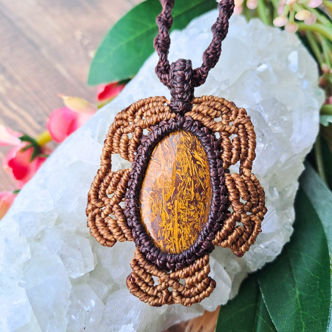 Maryum Jasper Micro Macramé Necklace