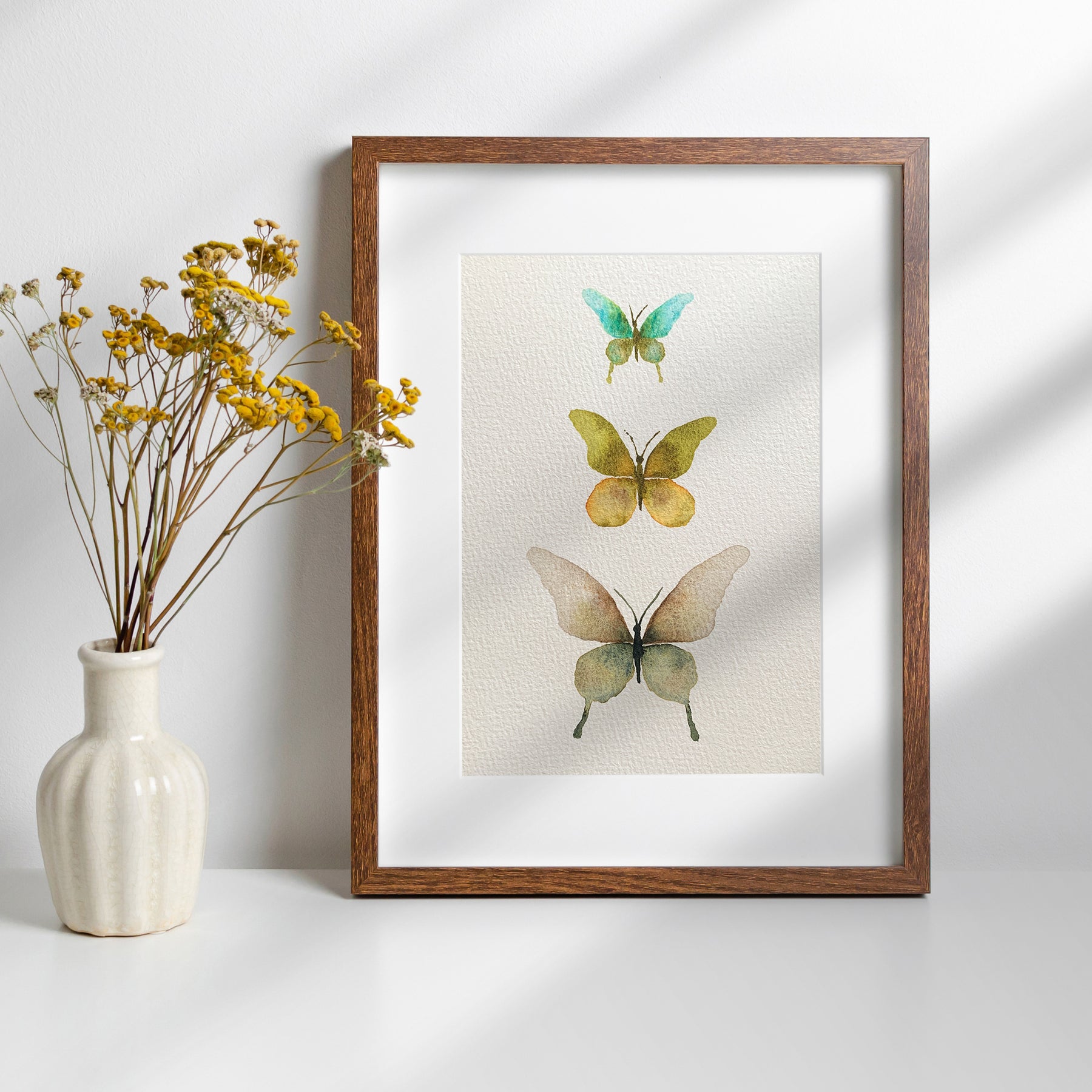"Butterfly Trio #2" - Original Hand-painted Watercolour Artwork - 5x7"