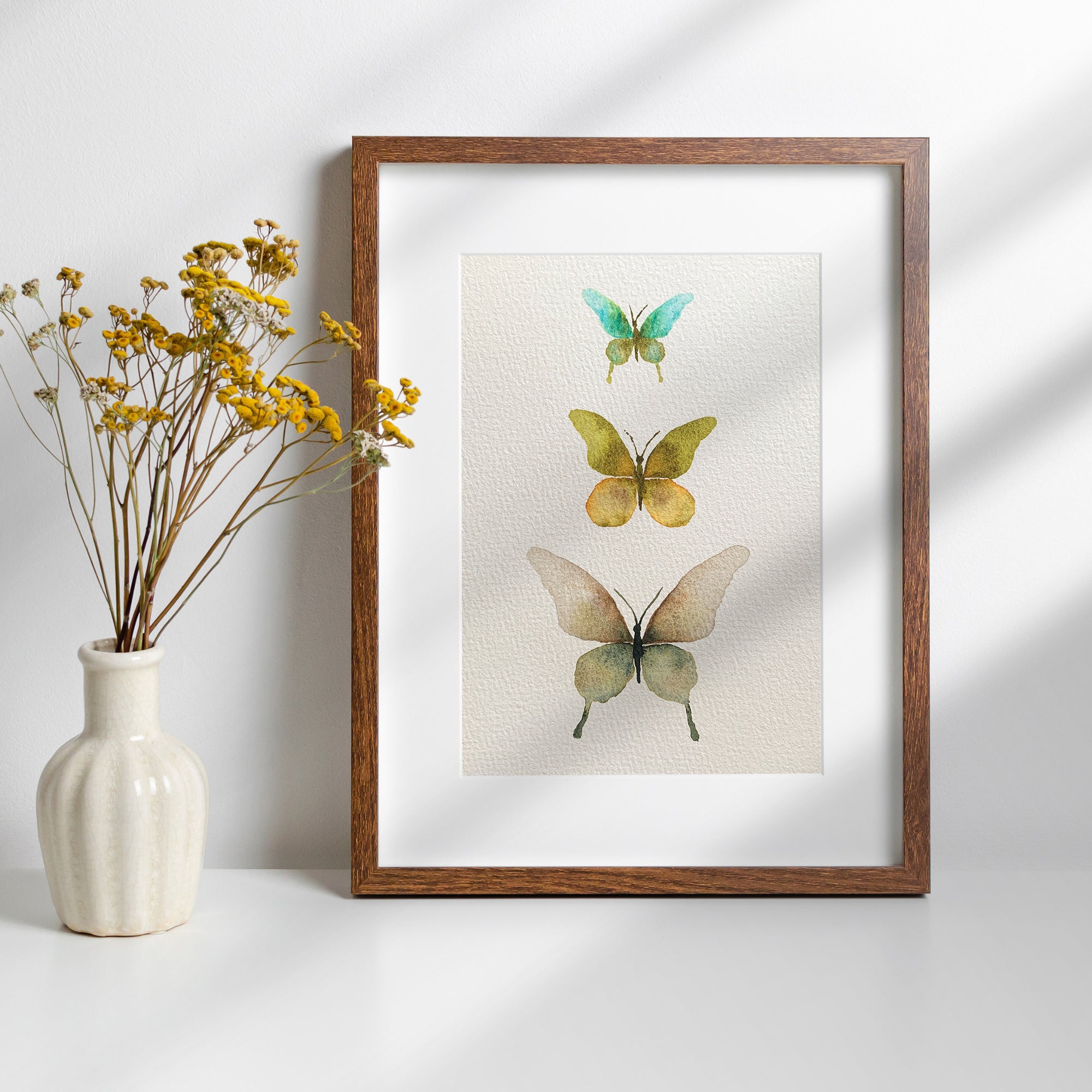 "Butterfly Trio #2" - Original Hand-painted Watercolour Artwork - 5x7"
