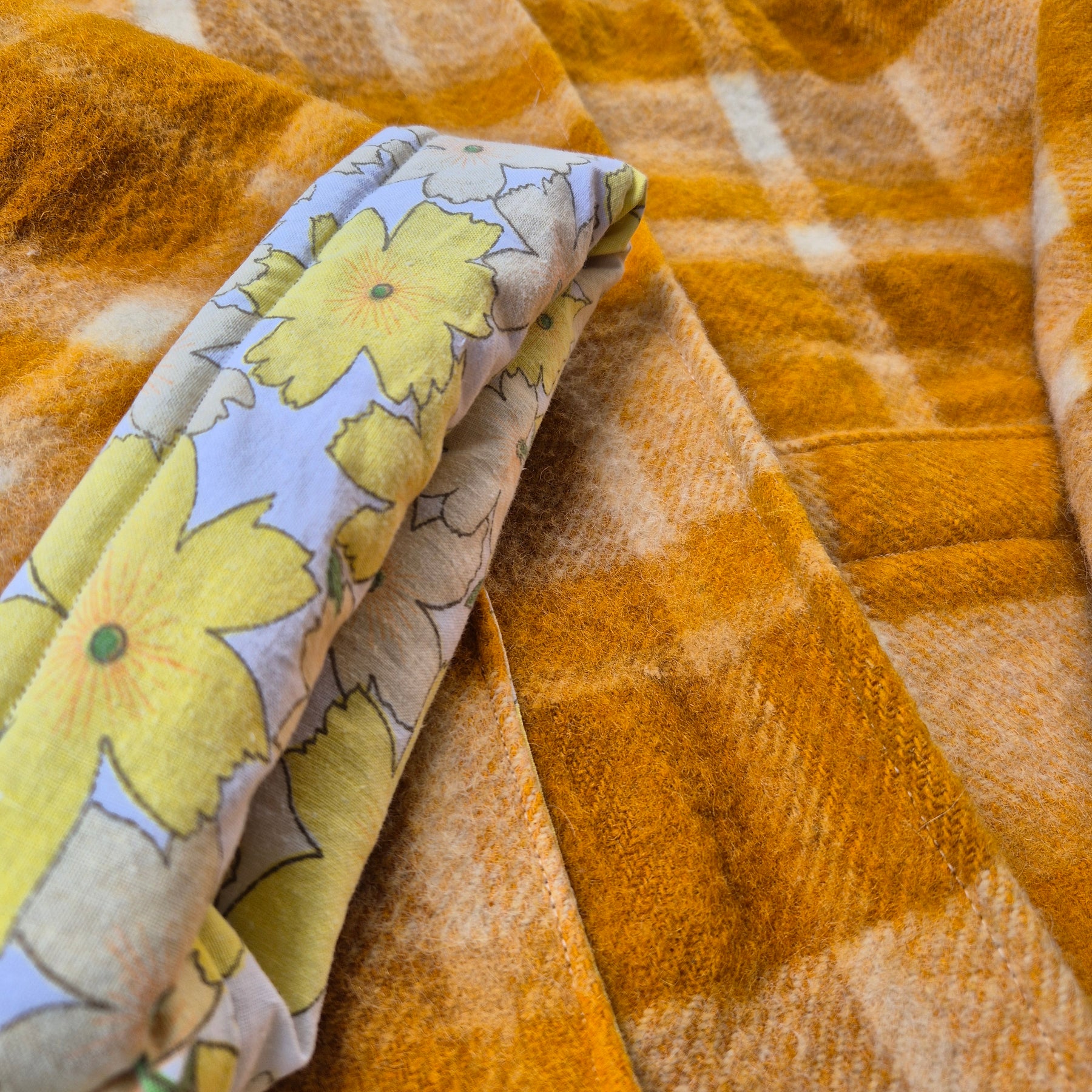 Upcycled woollen blanket jacket size 16