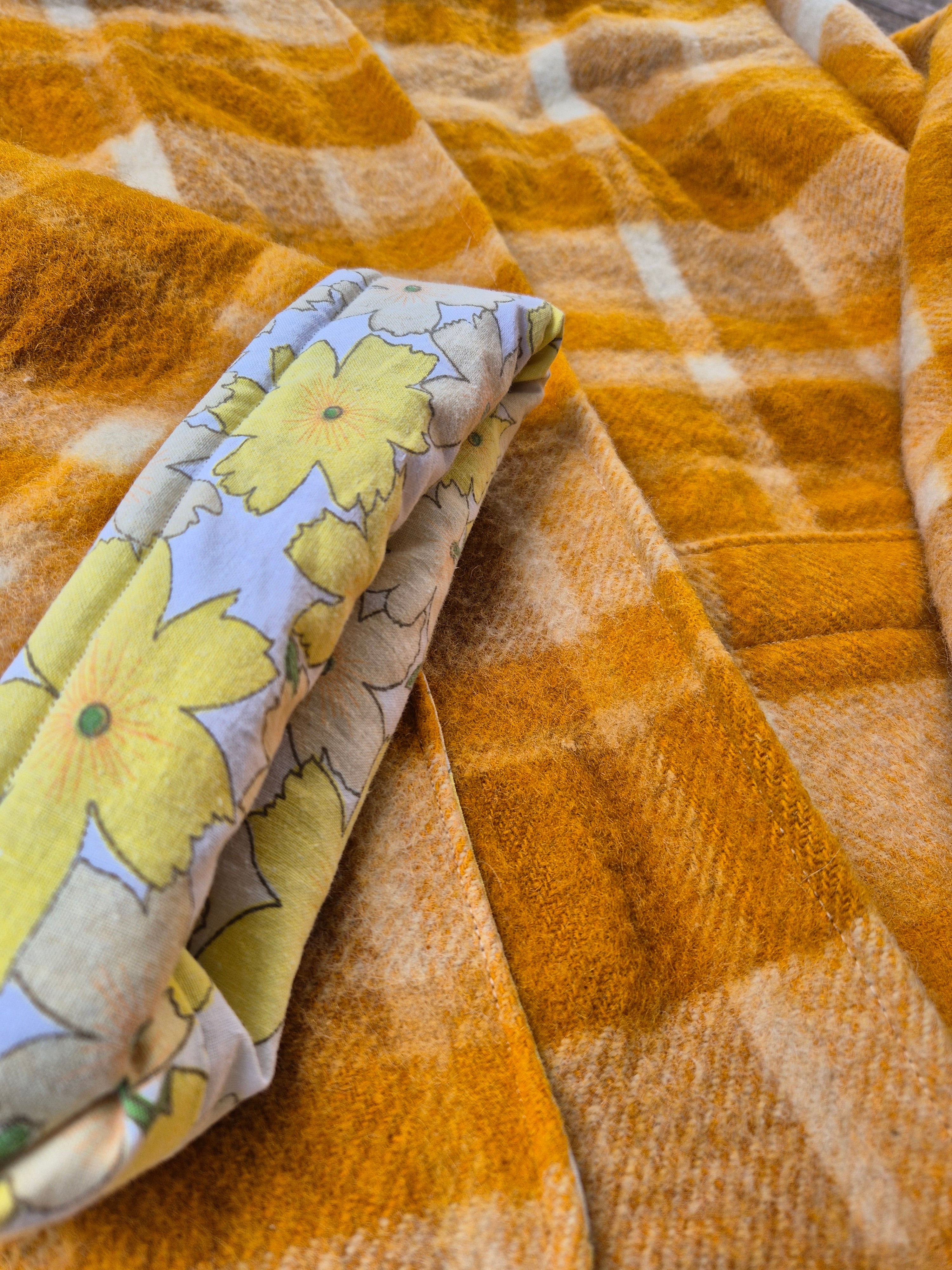 Upcycled woollen blanket jacket size 16