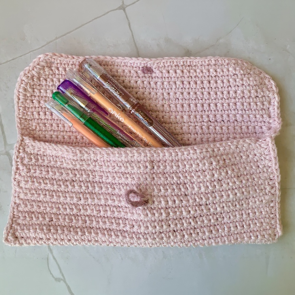 Crochet Pencil Case, Crochet Hook Holder, Handmade Pouch, Paint Brush Holder, Crochet Case, Gift for Crafters