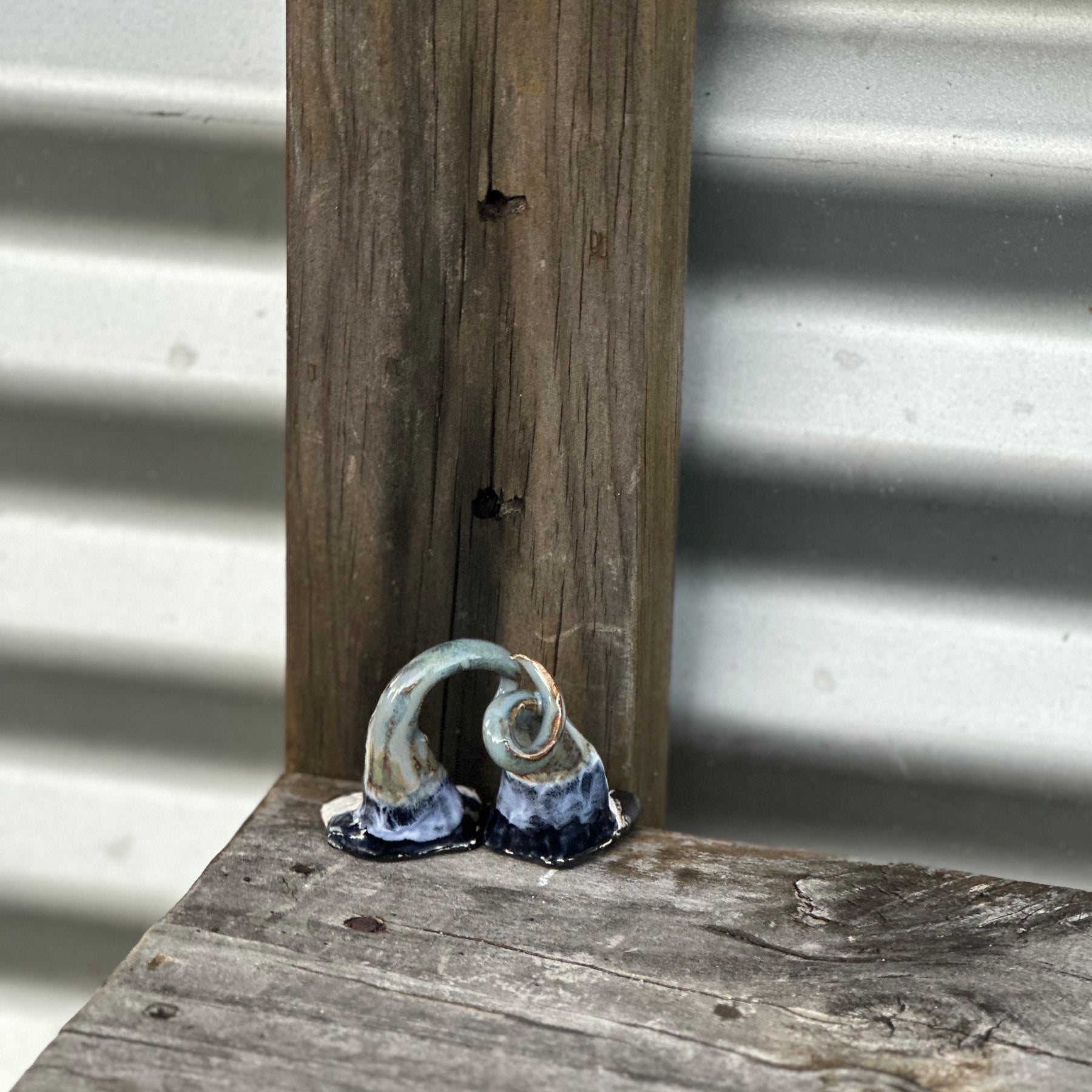 Blå En & Blå To | Handmade Ceramic Gonk Pair | Blue