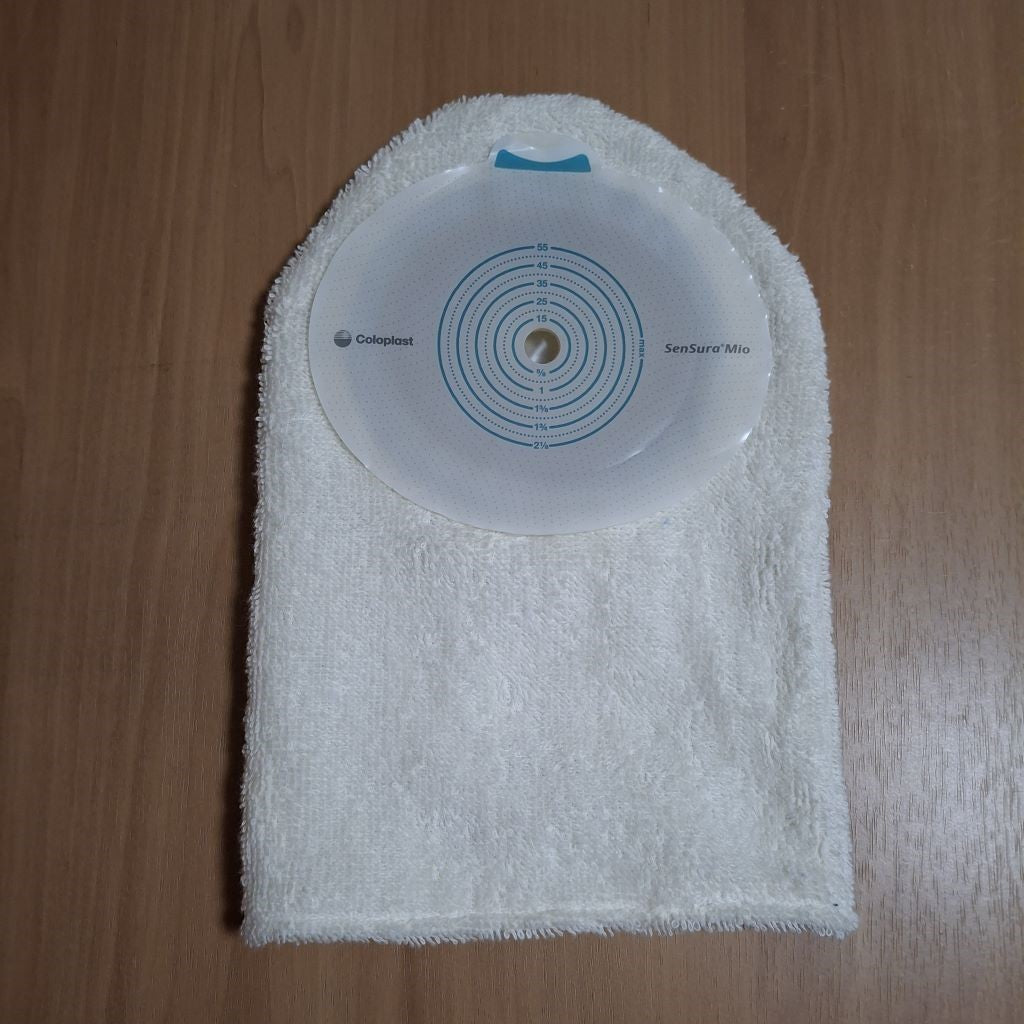 STOMA BAG COVER REGULAR CREAM TOWELING ILEOSTOMY, COLOSTOMY, UROSTOMY