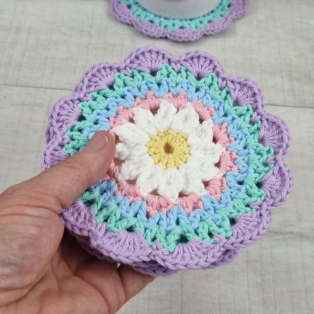 Handmade Daisy Coaster Set 4