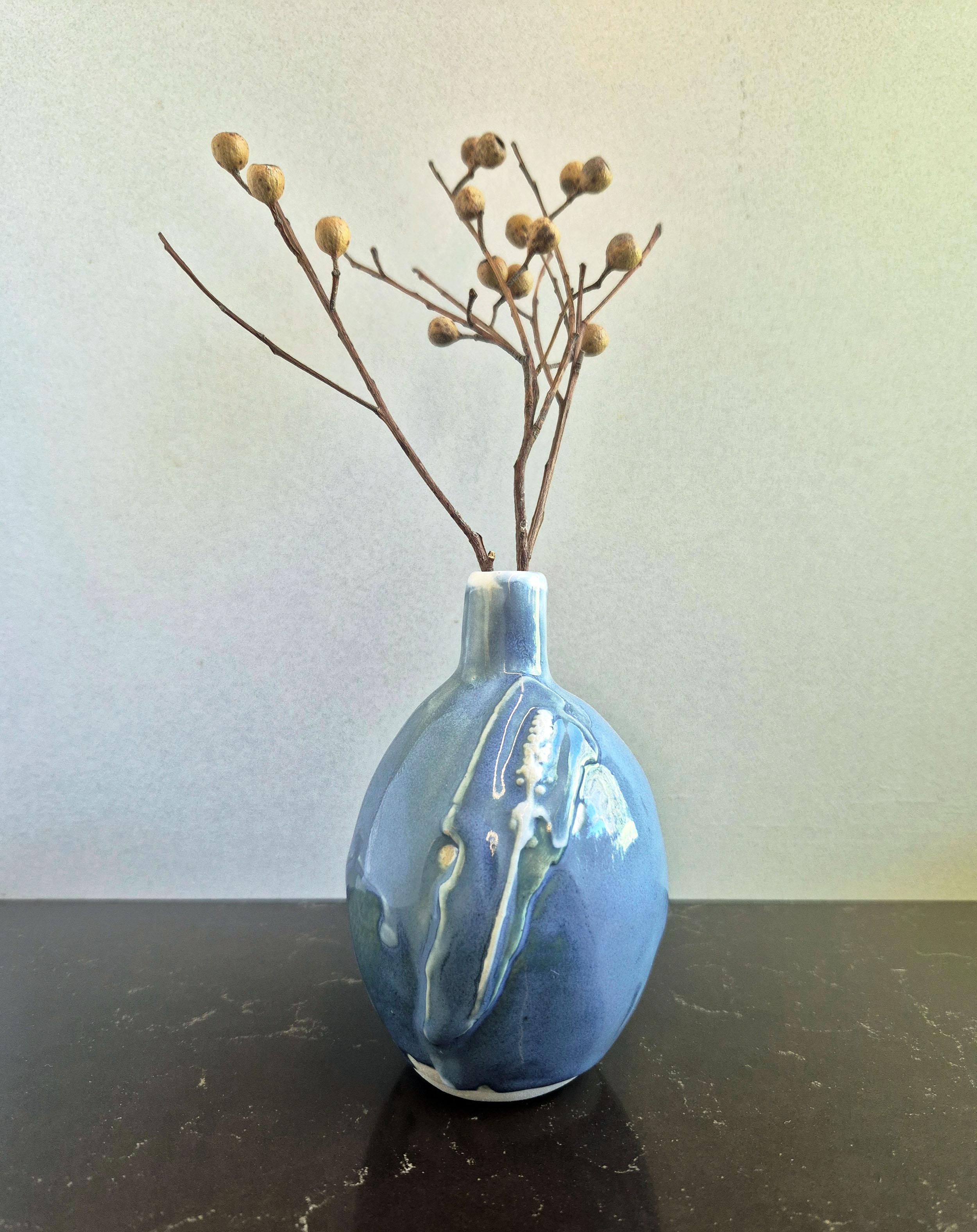 Blue Bud Vase - Flower Vase