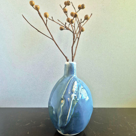 Blue Bud Vase - Flower Vase