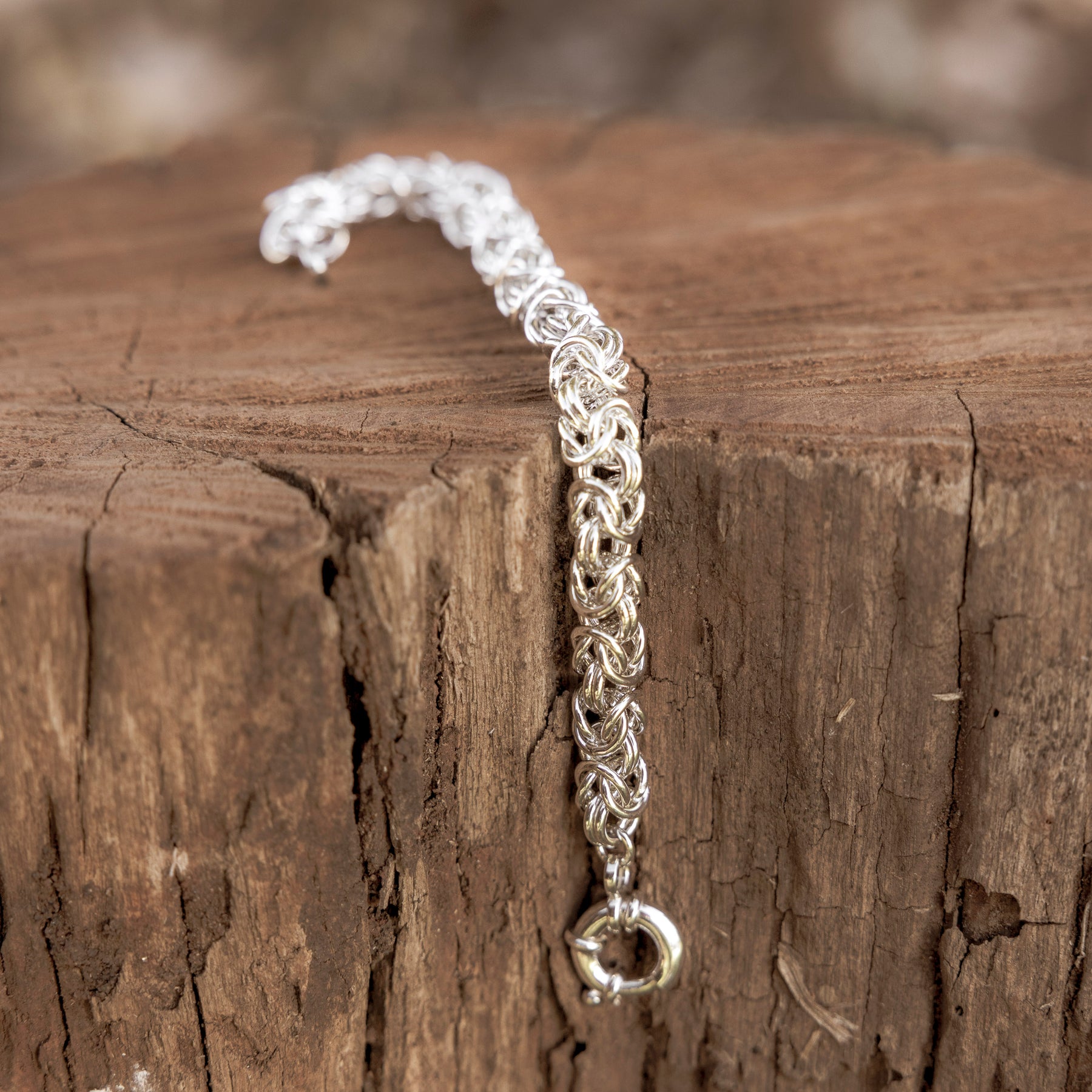 Sterling Silver Byzantine Bracelet 18cm