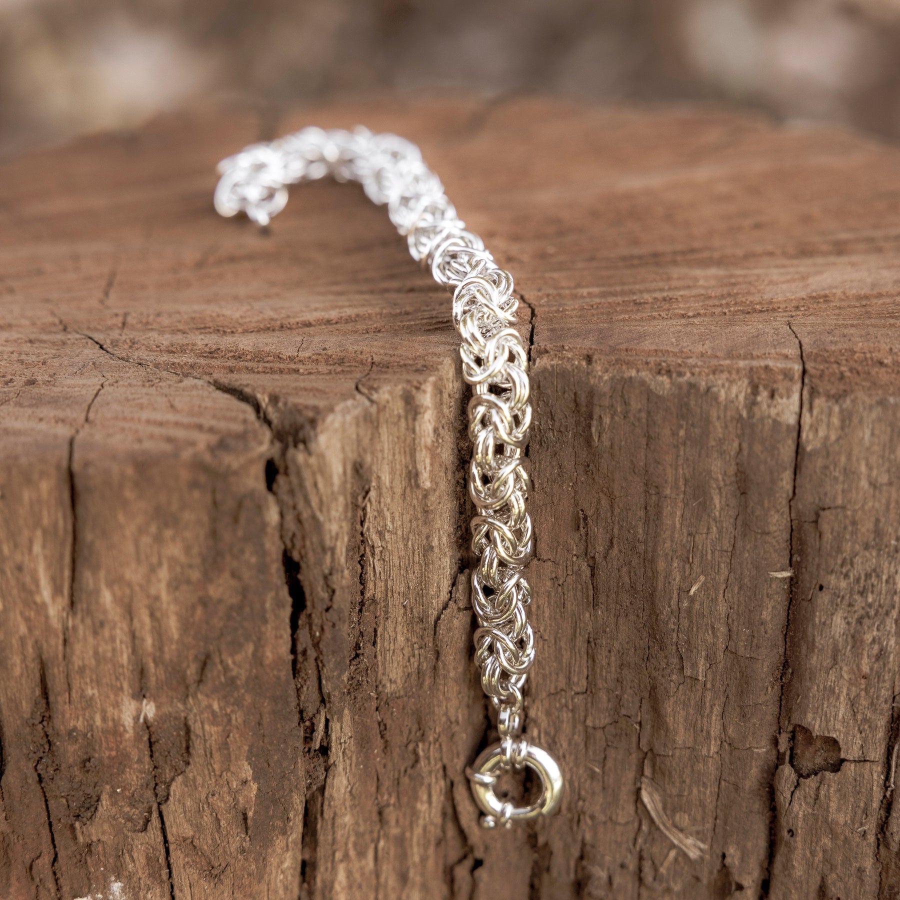 Sterling Silver Byzantine Bracelet 19cm