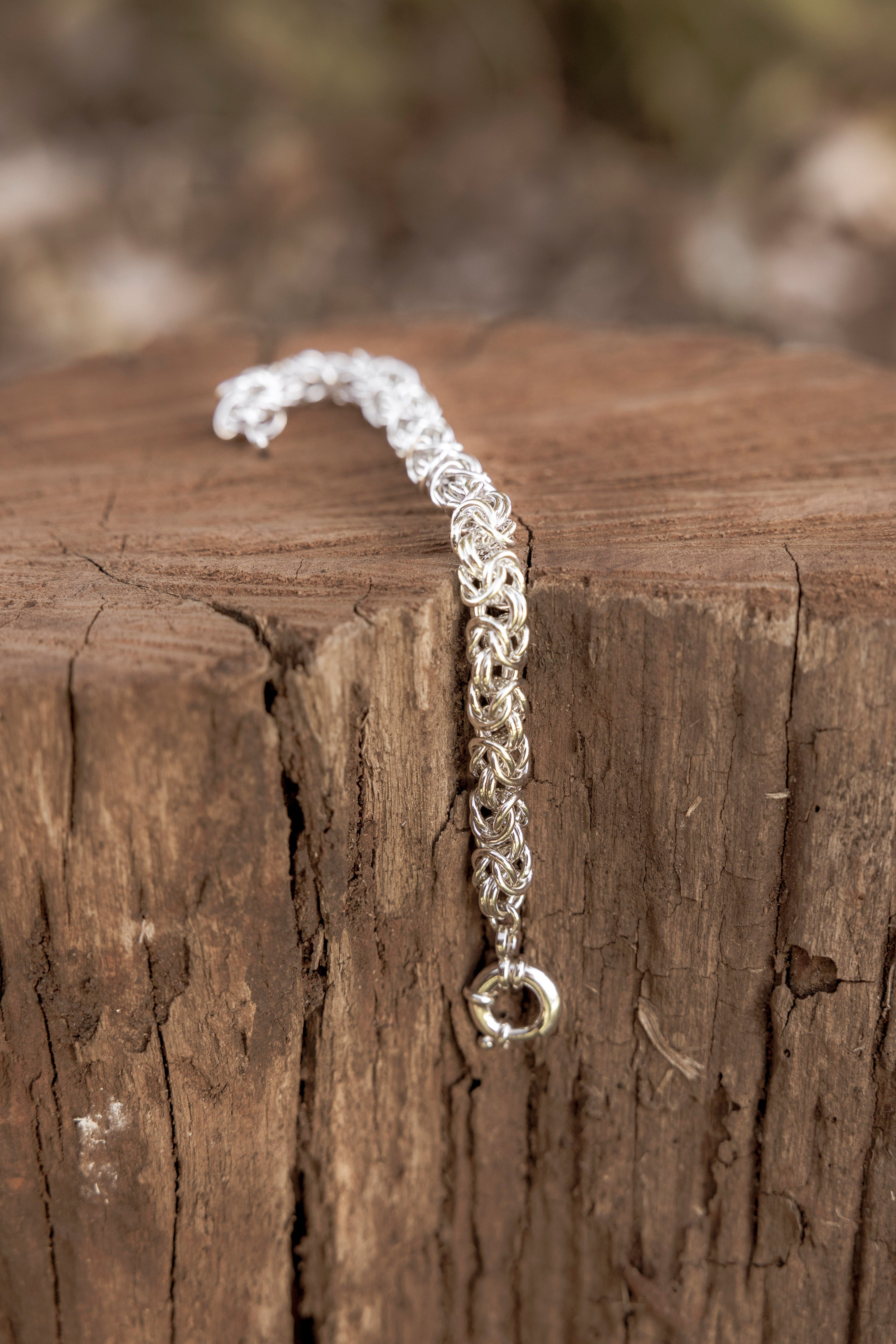 Sterling Silver Byzantine Bracelet 19cm